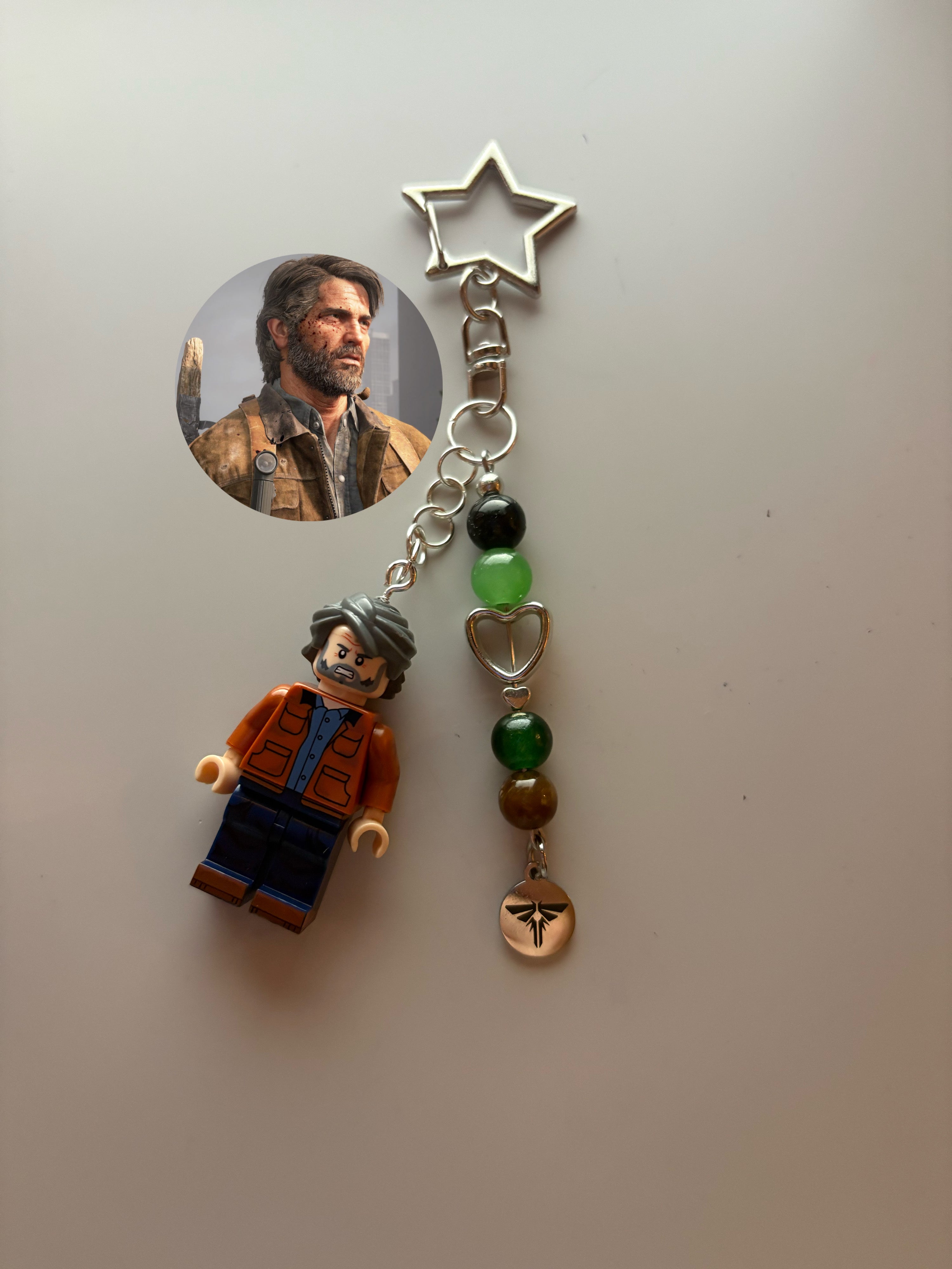 Joel 2 last of us Miller video game inspired handmade minifigure minimalist keychain