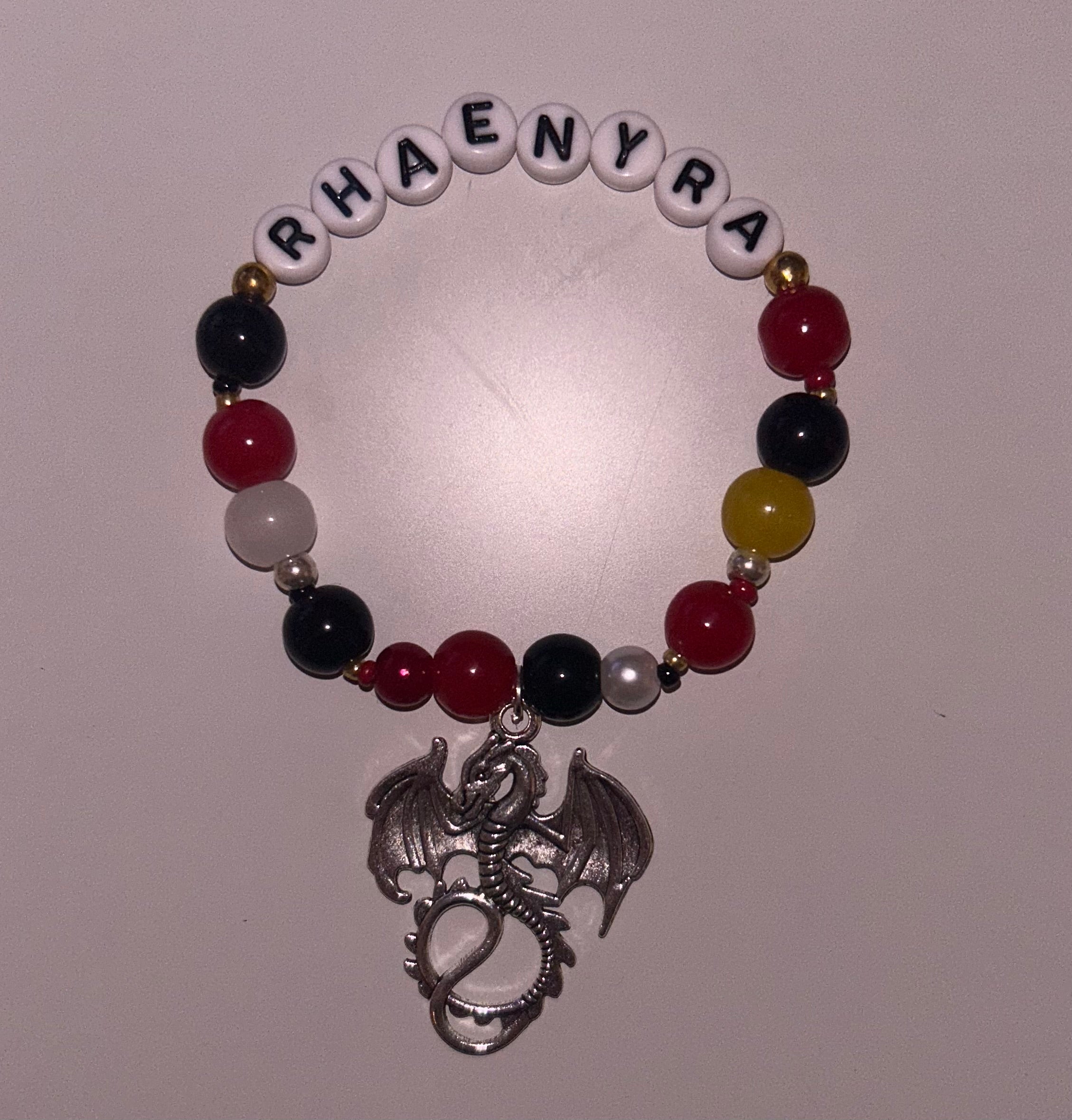 Rhaenyra Targaryen House of The Dragon inspired handmade bracelet