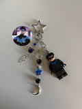 Nightwing inspired handmade minifigure minimalist keychain