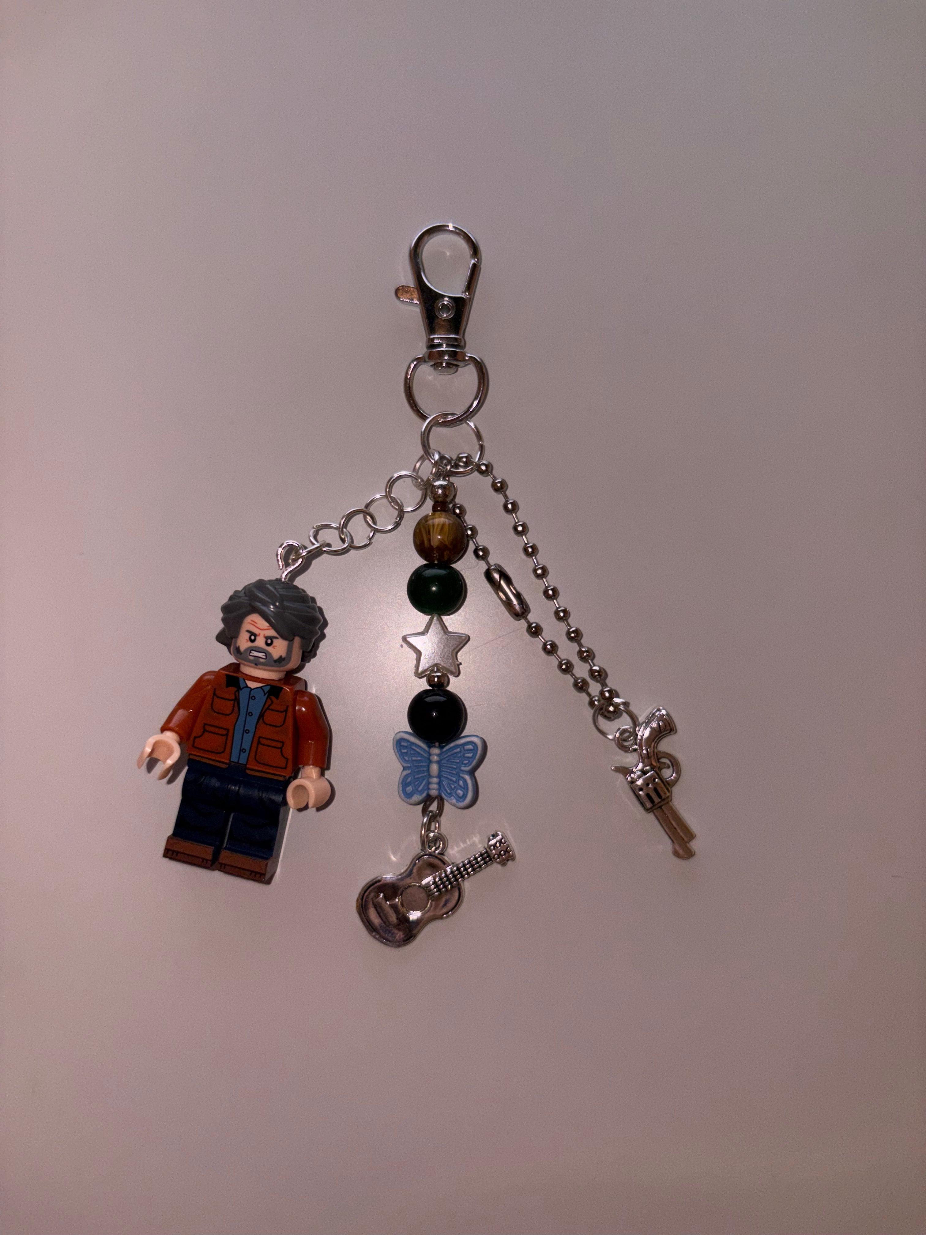 Joel 2 last of us Miller video game inspired handmade minifigure small keychain