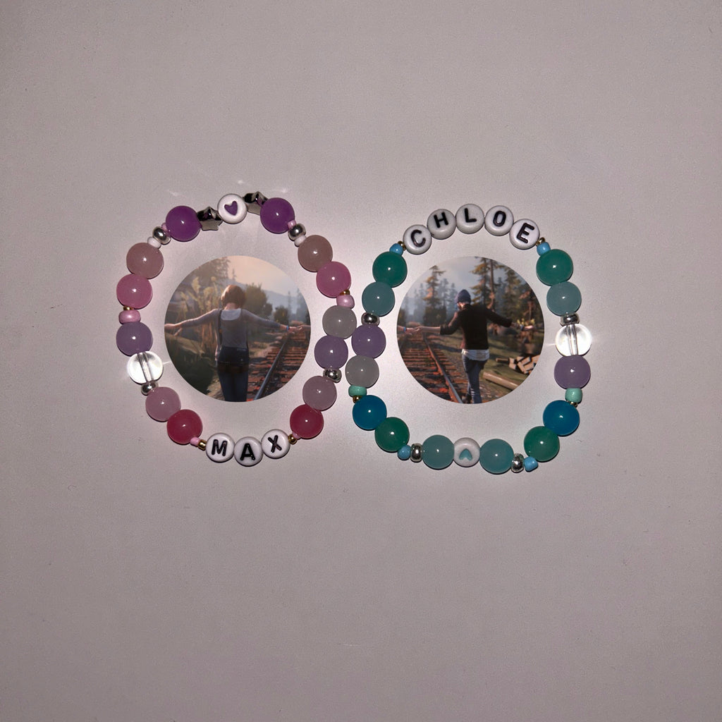 Chloe Price and Max Caulfield Life is Strange video game inspired handmade bracelet set