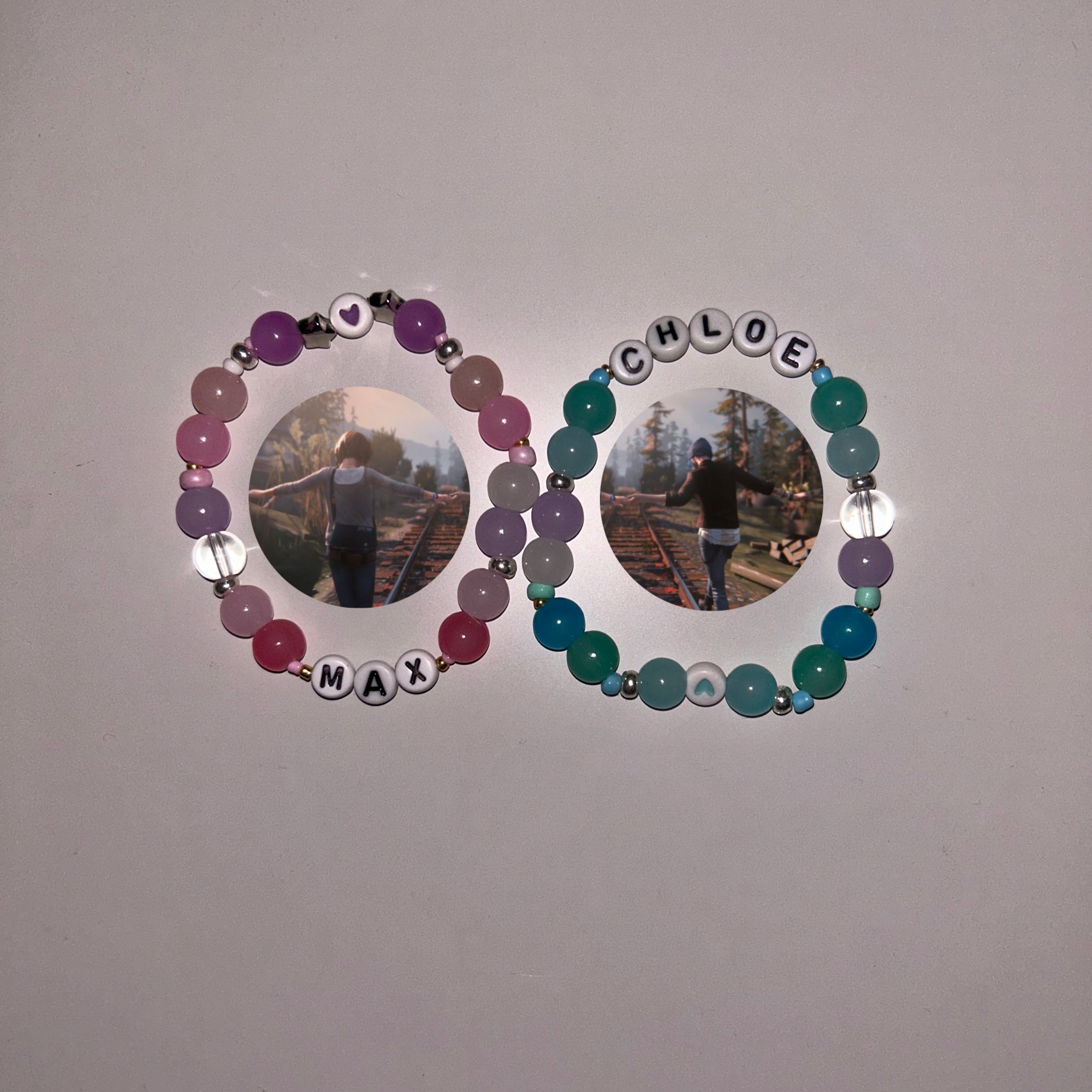 Chloe Price and Max Caulfield Life is Strange video game inspired handmade bracelet set