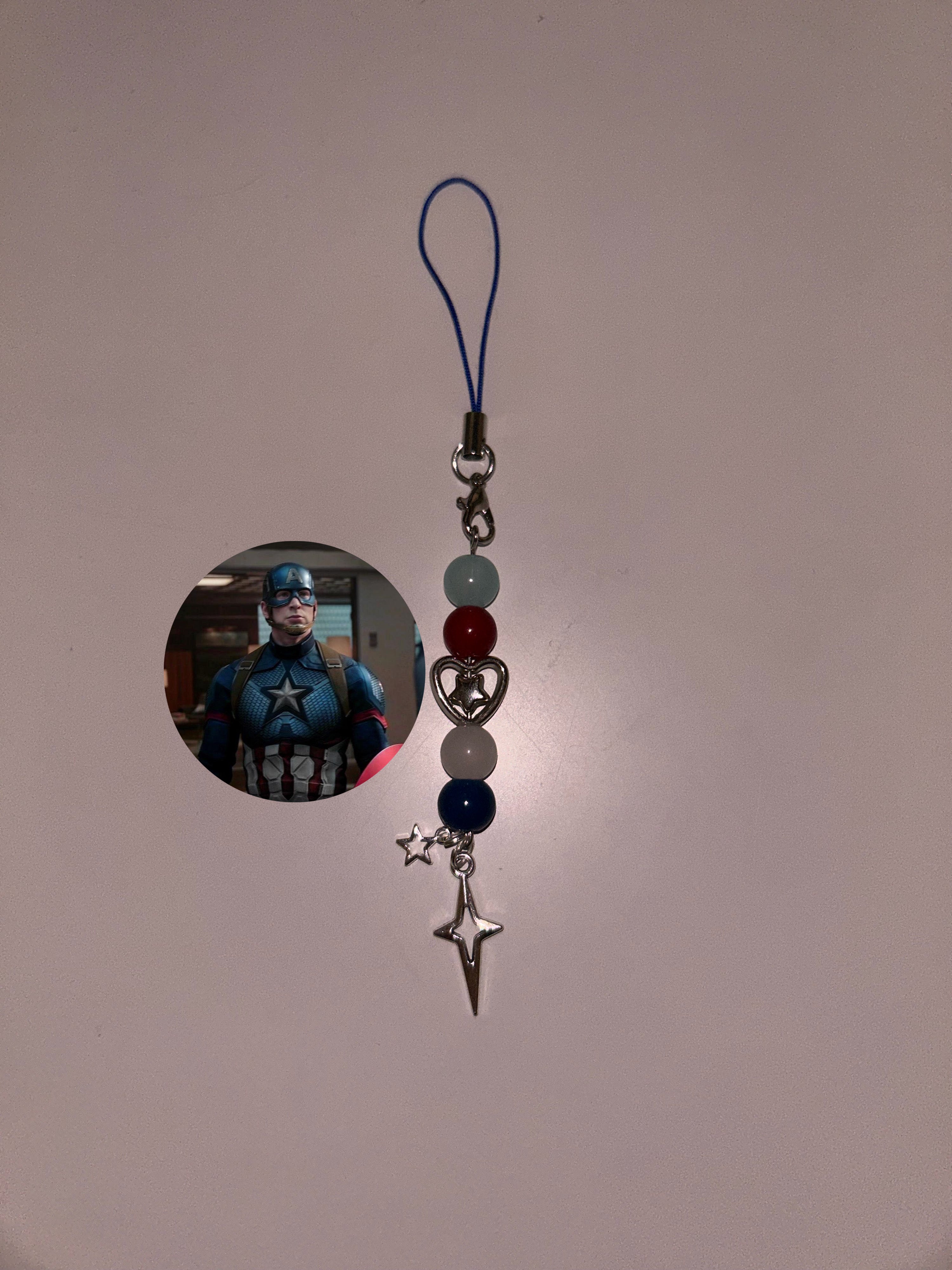 Steve Rogers Captain America inspired handmade phone charm