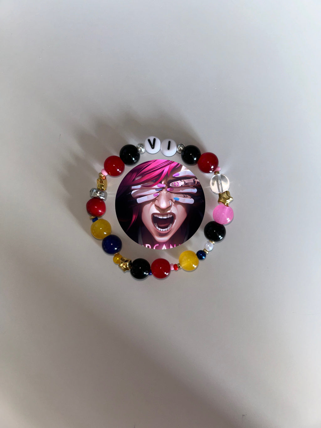 Vi ‘Violet’ Arcane and League of Legends inspired handmade bracelet