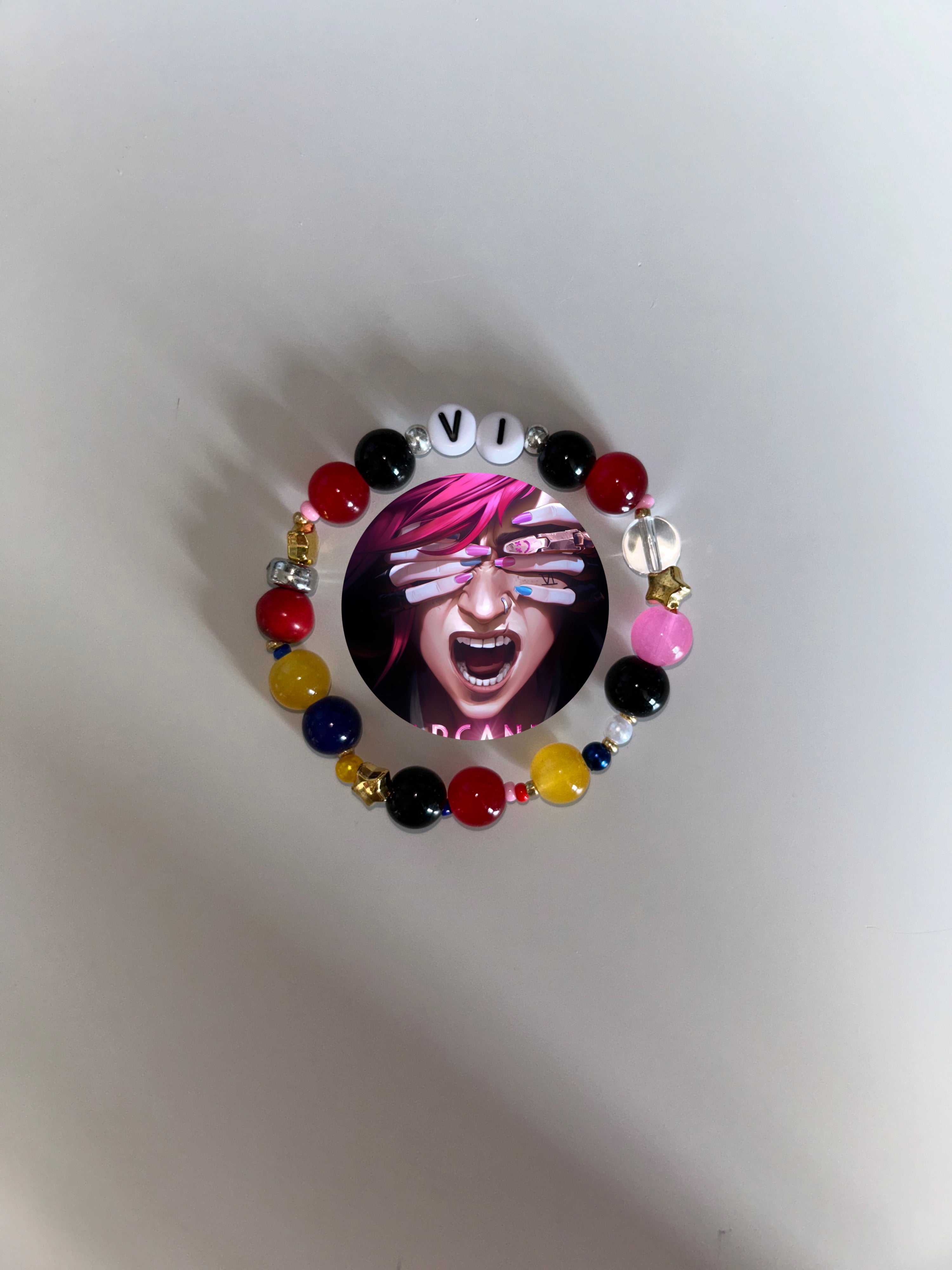 Vi ‘Violet’ Arcane and League of Legends inspired handmade bracelet