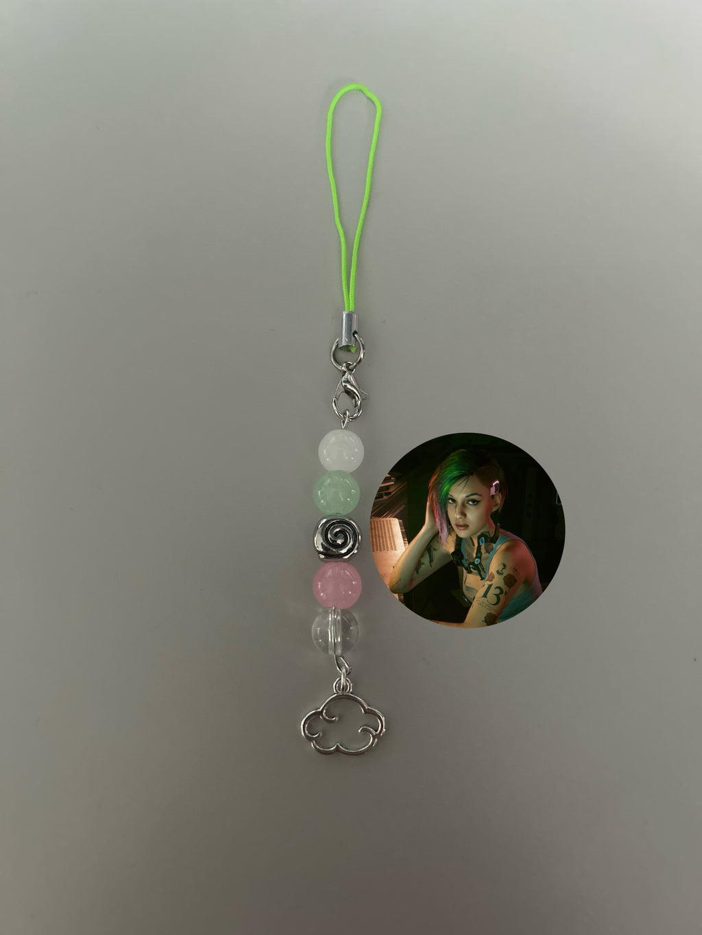 Judy Alvarez Cyberpunk 2077 inspired handmade phone charm