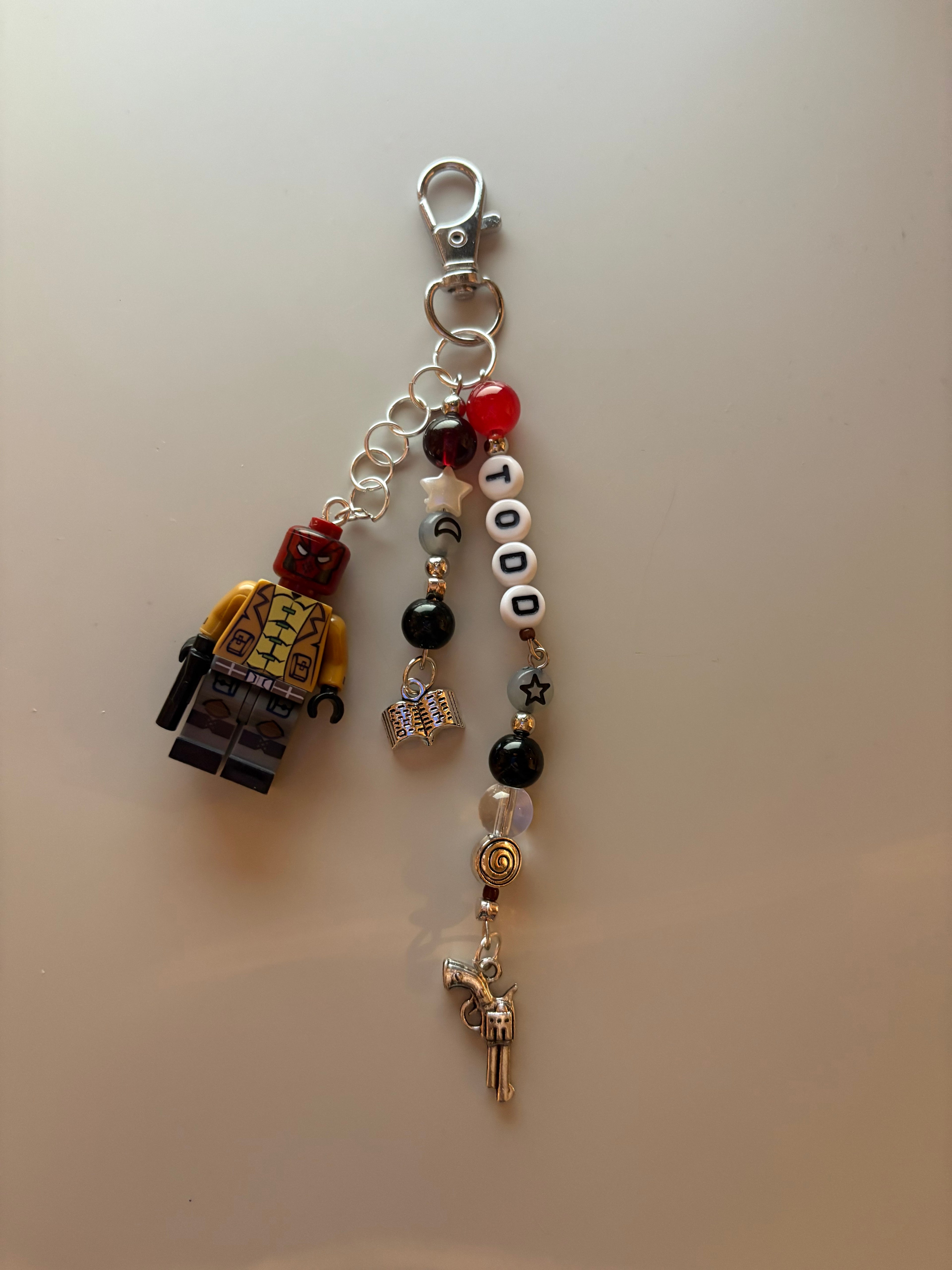 Jason Todd inspired custom handmade minifigure keychain