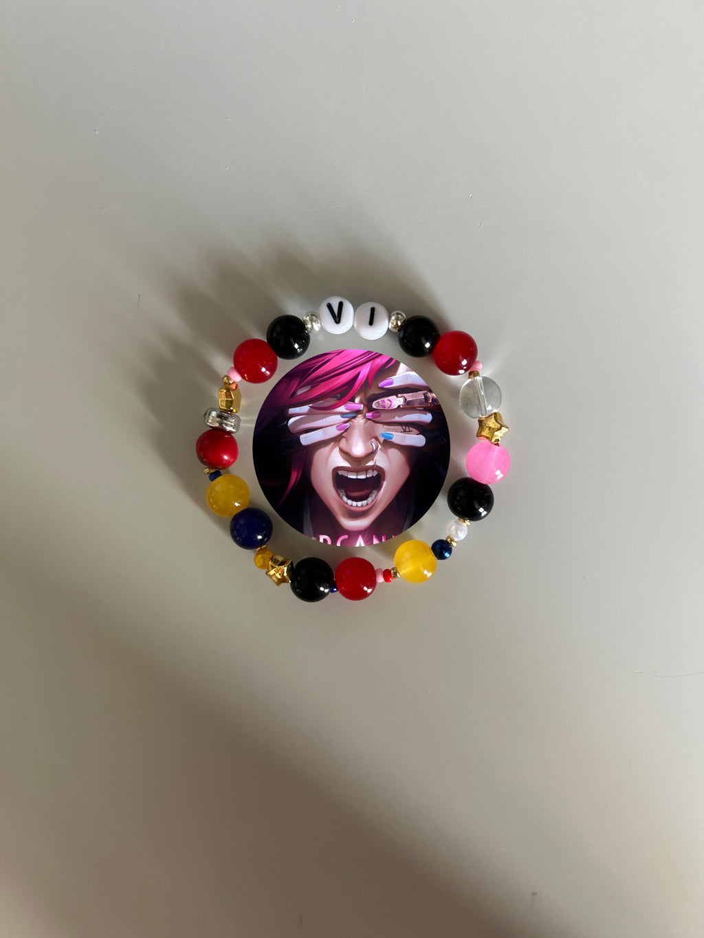 Vi ‘Violet’ Arcane and League of Legends inspired handmade bracelet