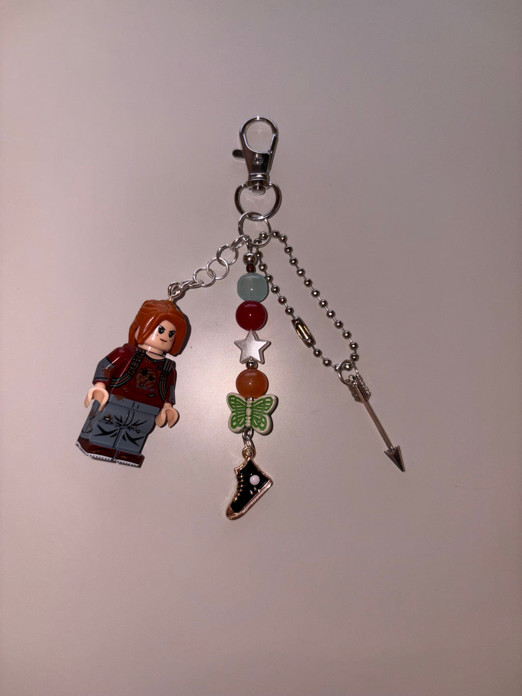 Young Ellie last of us Williams video game inspired handmade minifigure small keychain