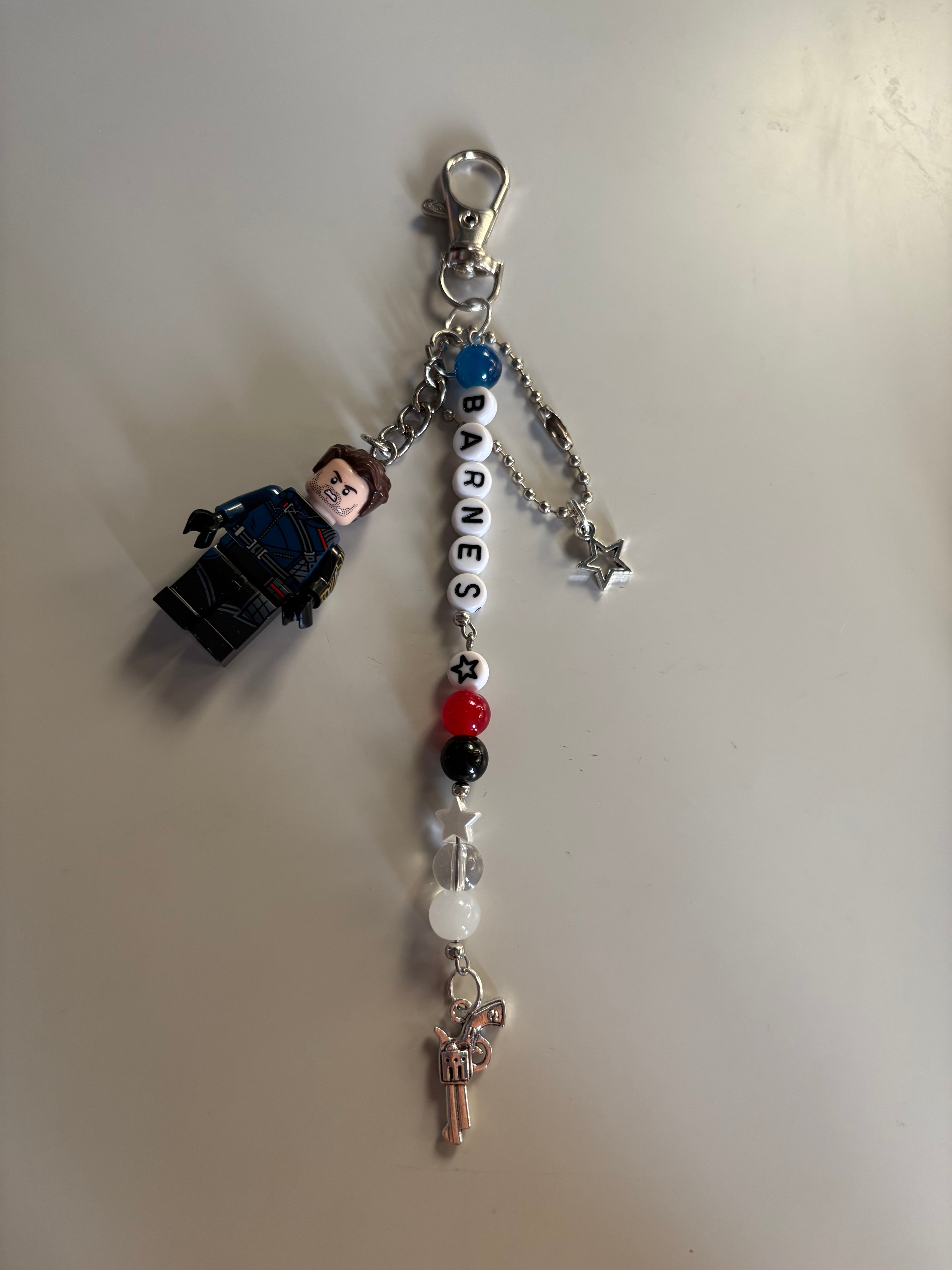 Bucky(Buchanan)Barnes inspired handmade minifigure keychain