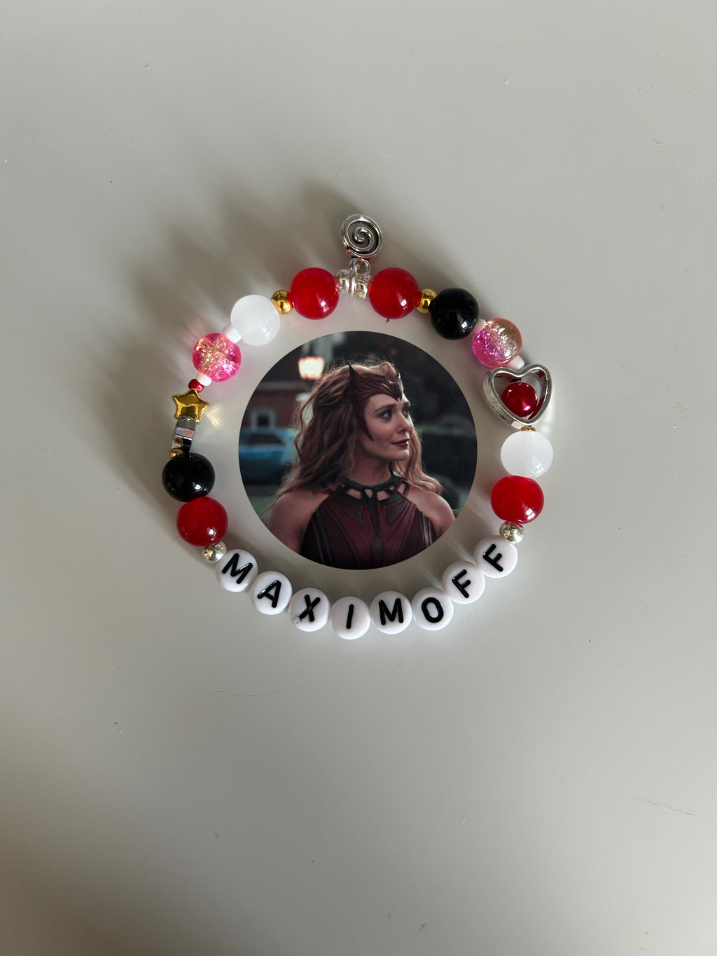 Wanda Maximoff Scarlet Witch inspired handmade bracelet