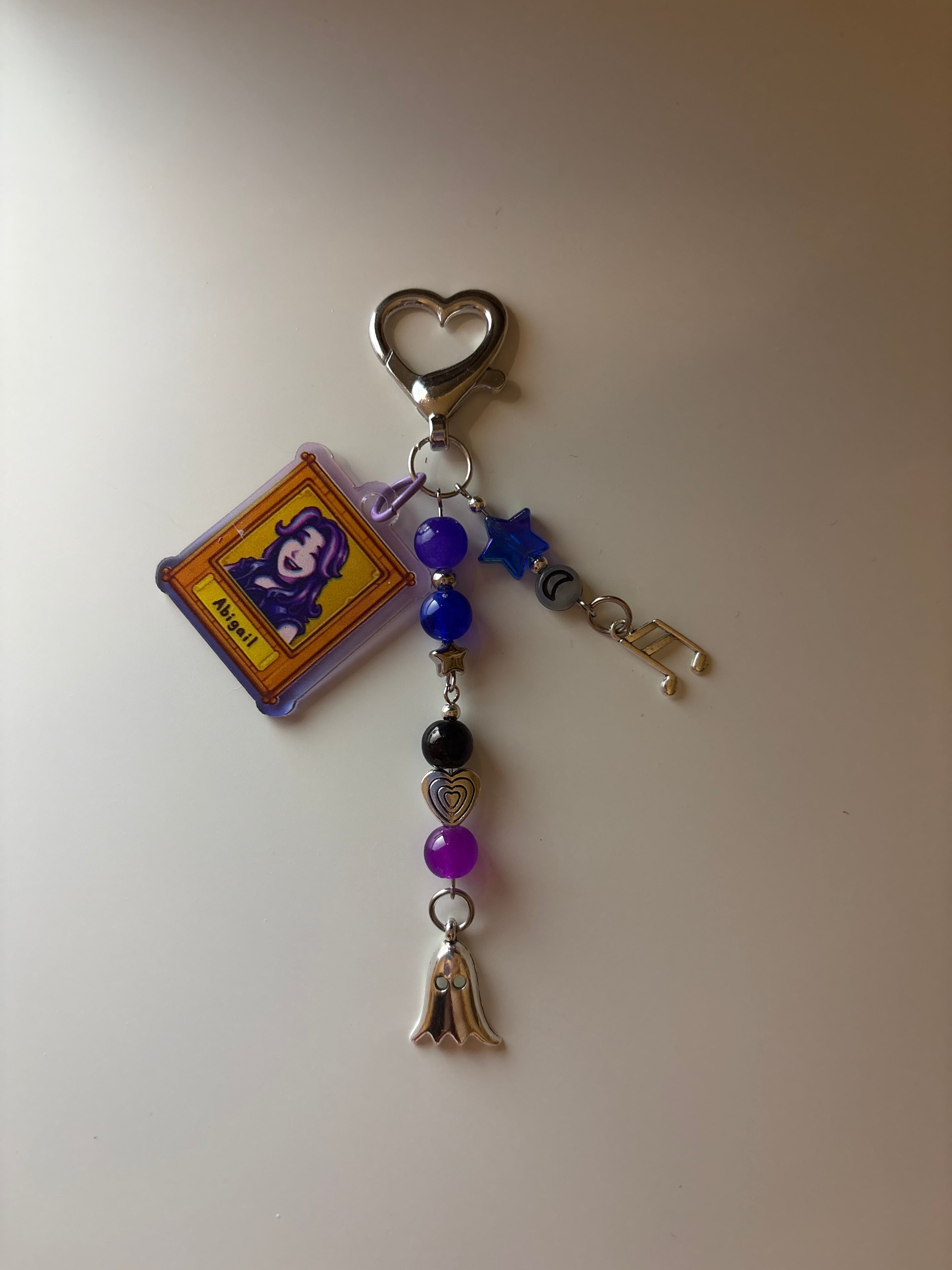 Abigail stardew valley cosy gaming inspired handmade keychain