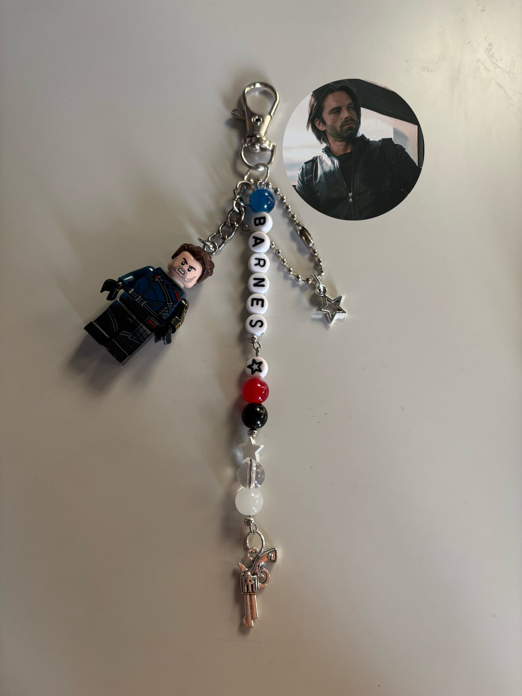 Bucky(Buchanan)Barnes inspired handmade minifigure keychain