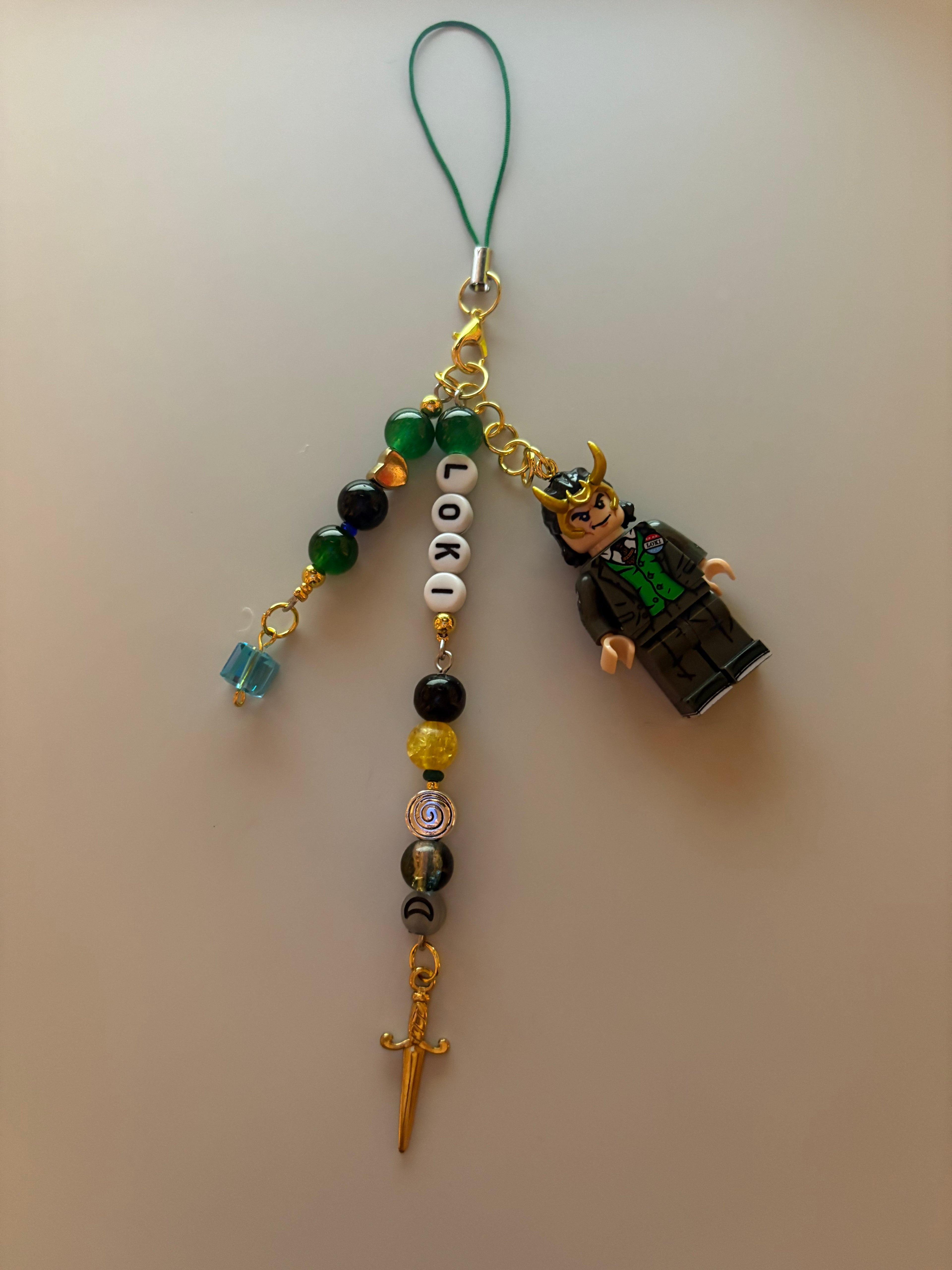 Loki Laufeyson the god of mischief inspired handmade Lego keychain