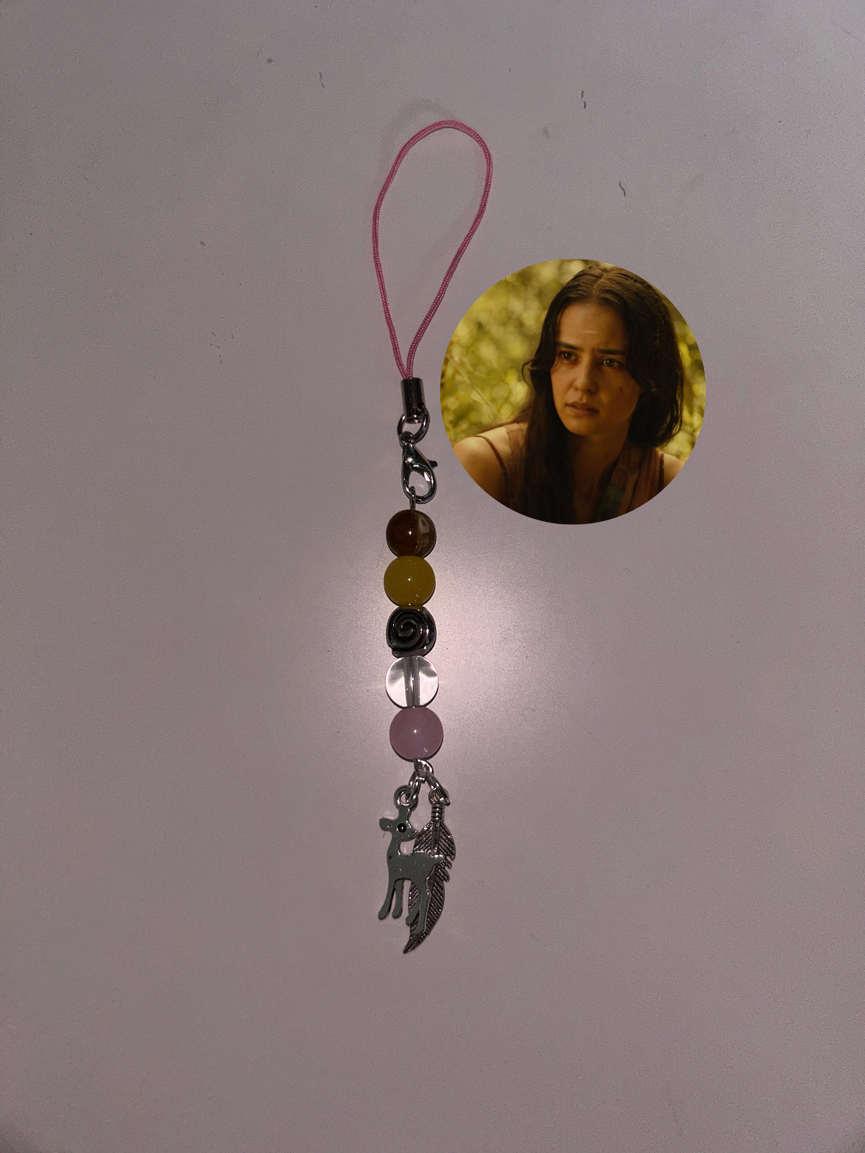 Lottie Matthew’s Yellowjackets inspired handmade phone charm