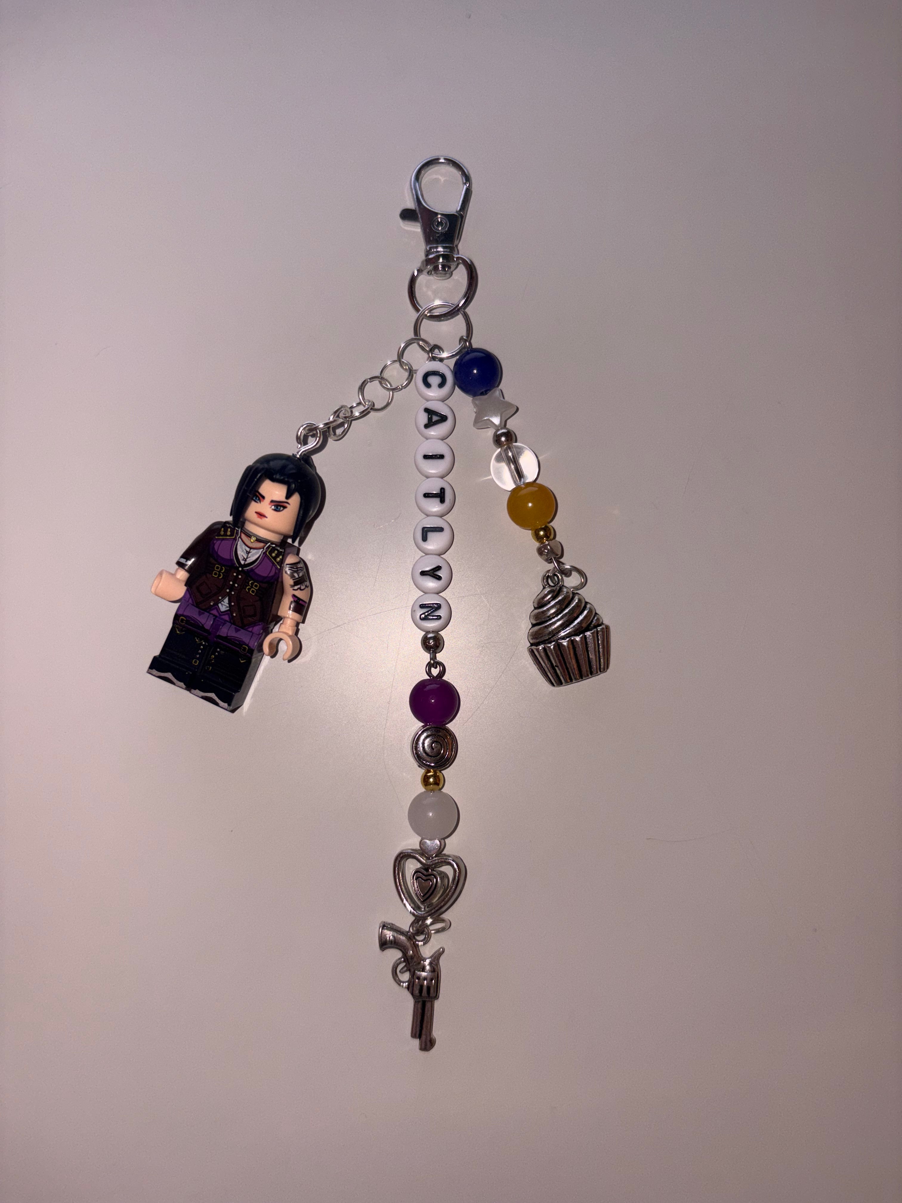 Caitlyn ‘cupcake’ Arcane Kiramman video game inspired handmade minifigure keychain