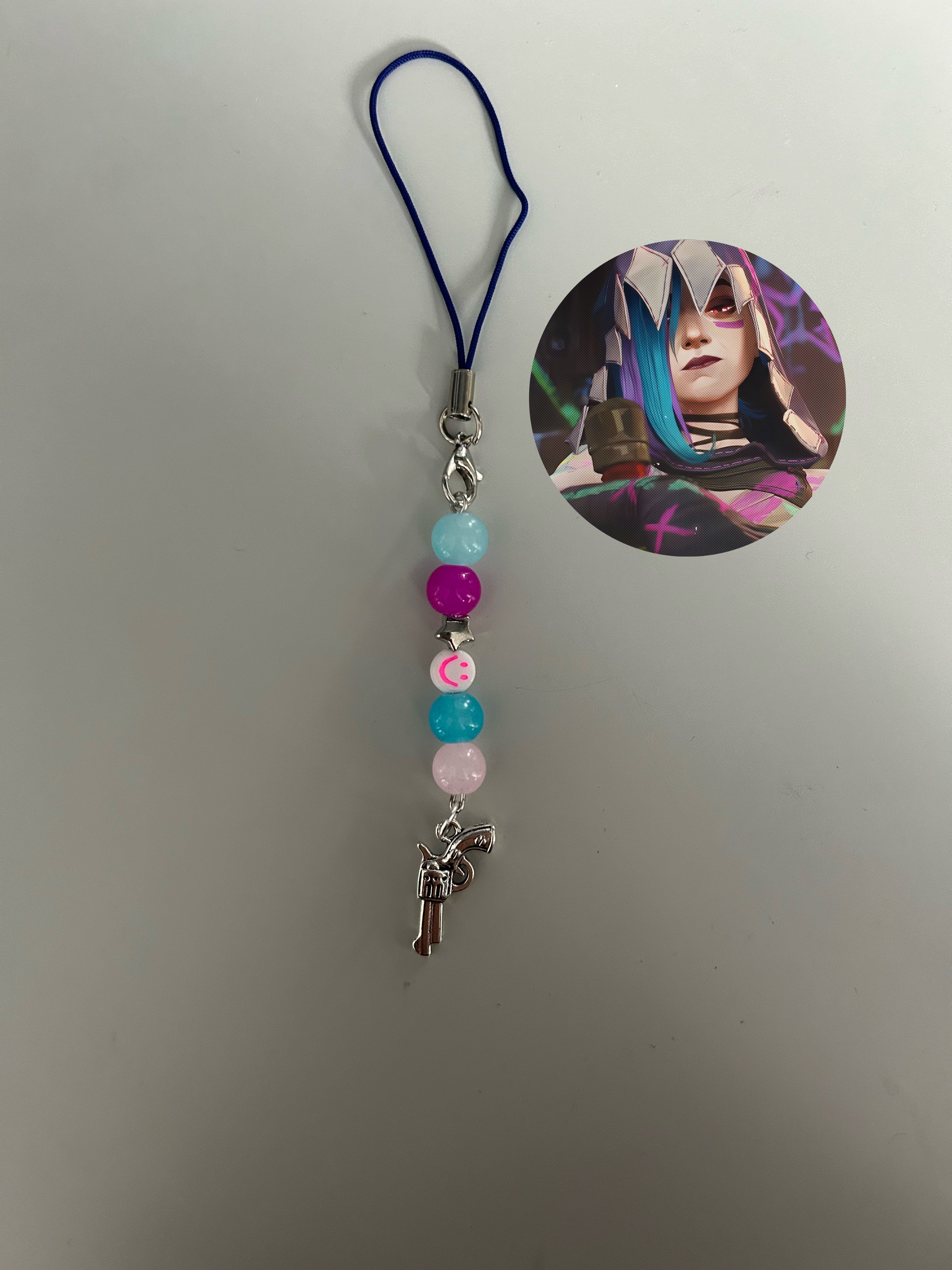 Jinx Arcane and League of Legends inspired handmade phone charm