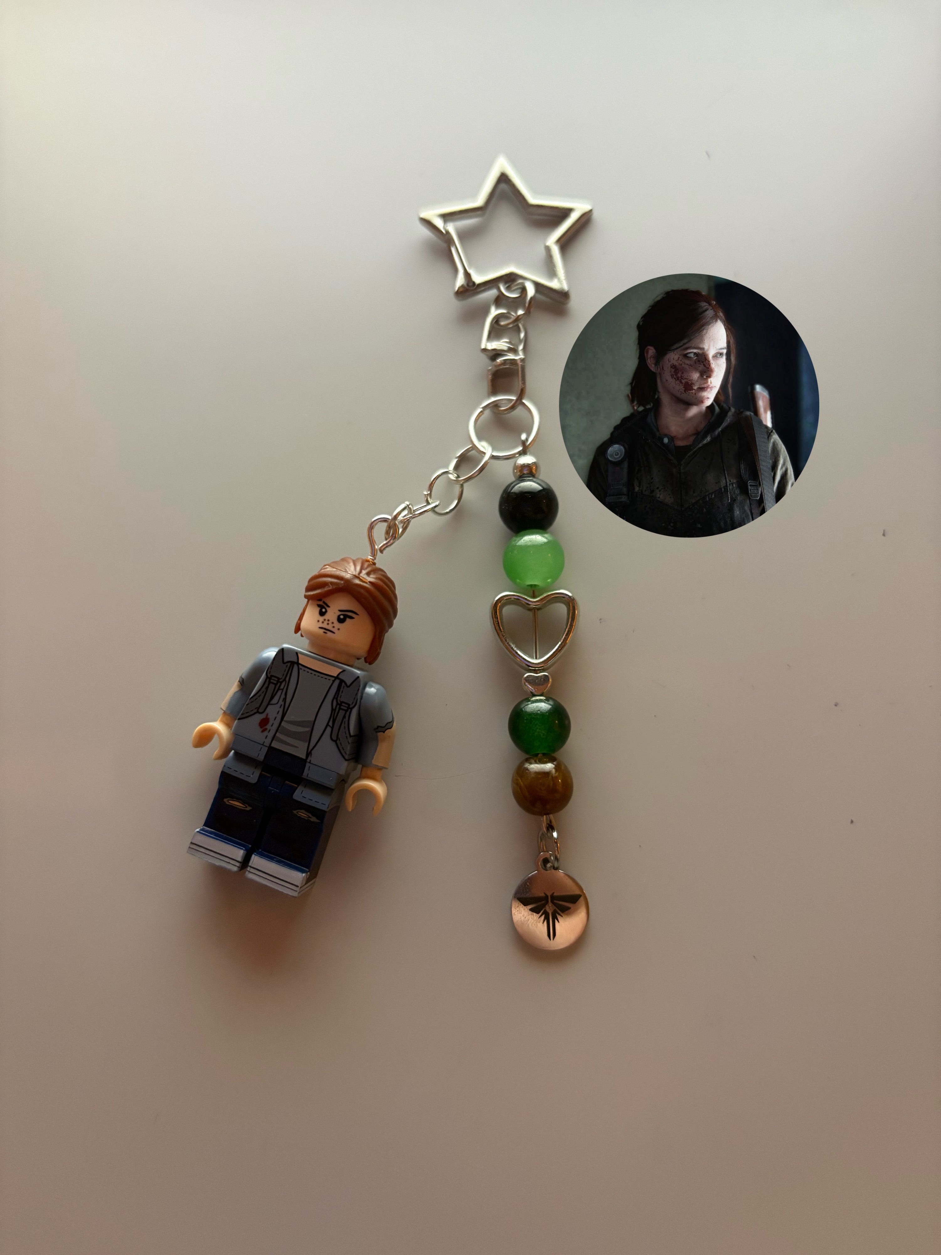 Ellie apocalyptic theme inspired handmade minifigure minimalist keychain