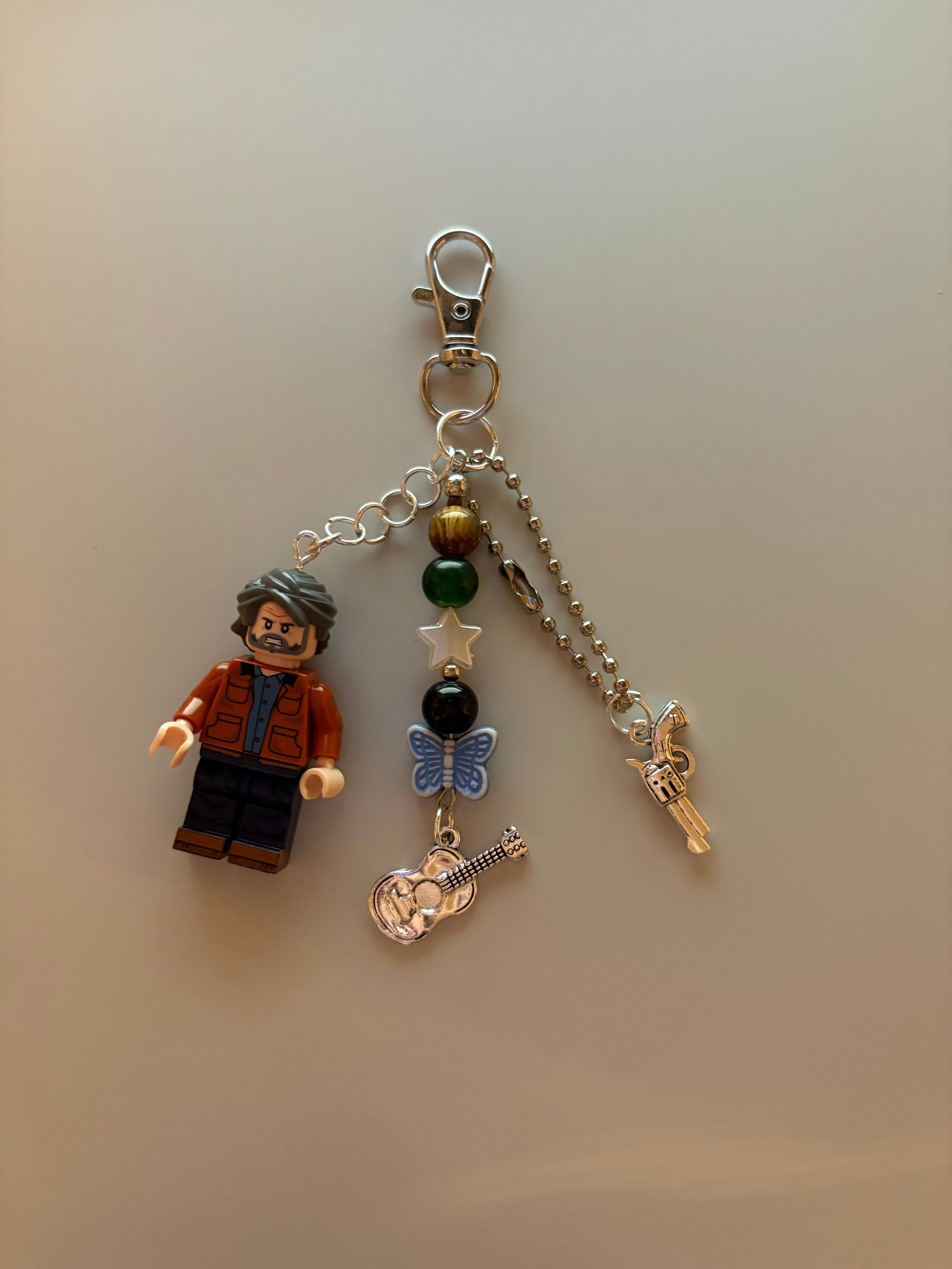 Joel 2 last of us Miller video game inspired handmade minifigure small keychain