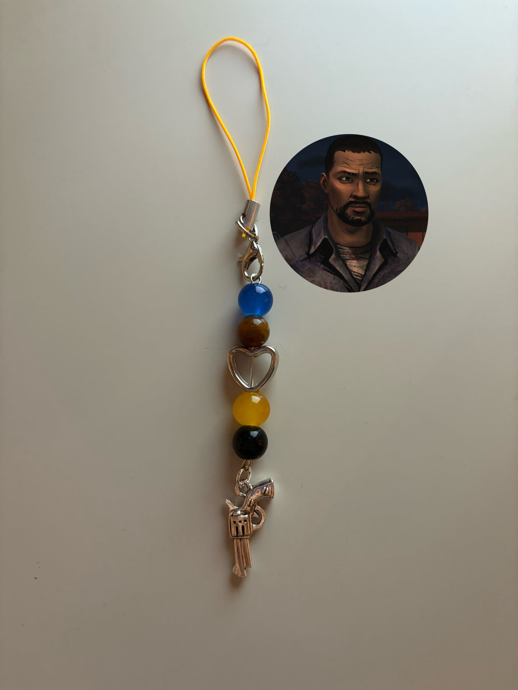 Lee Everett The Walking Dead video game inspired handmade phone charm
