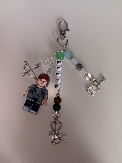 Ellie Williams inspired handmade Lego minifigure keychain