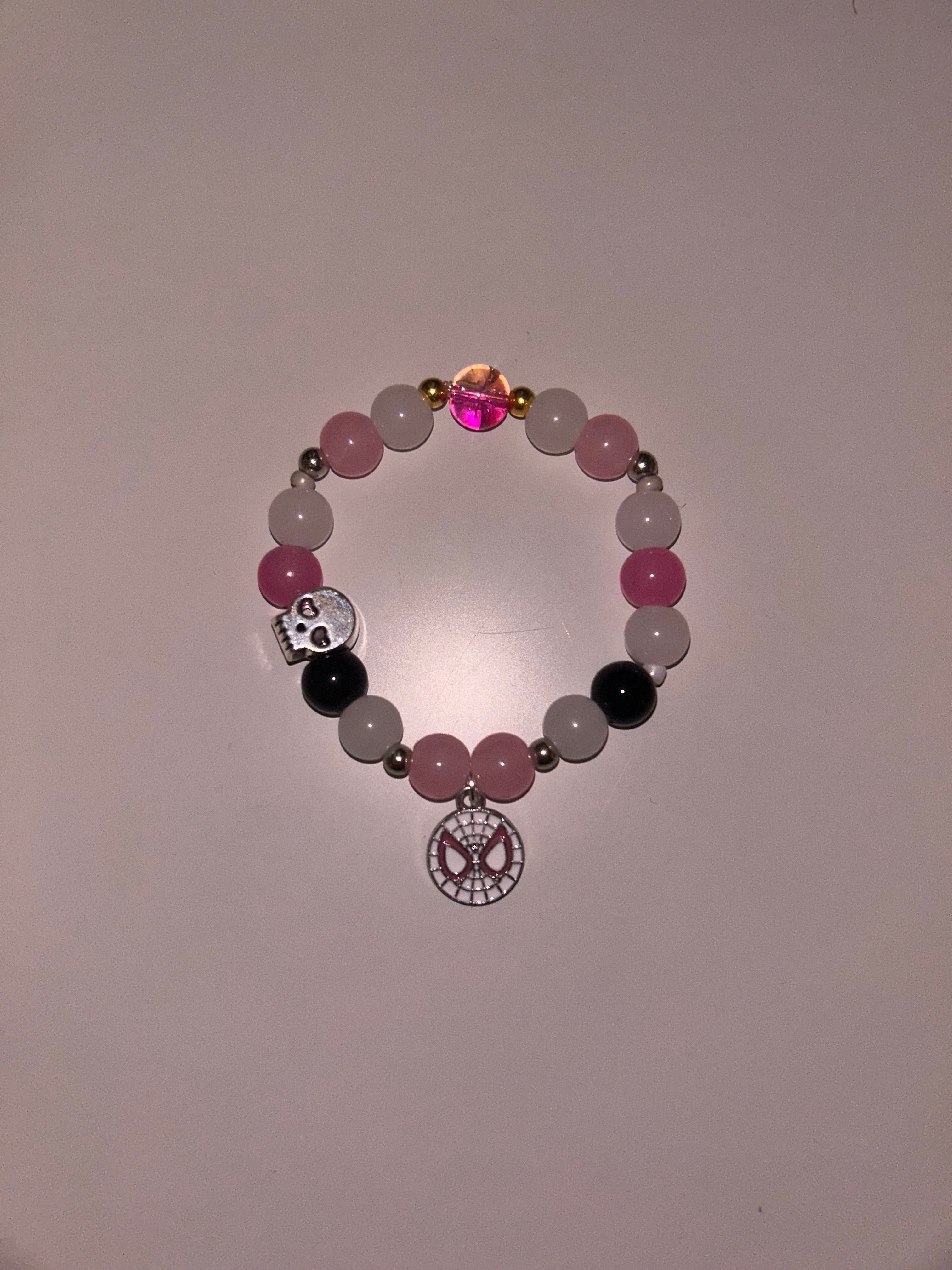 Spider-Gwen marvel inspired handmade bracelet
