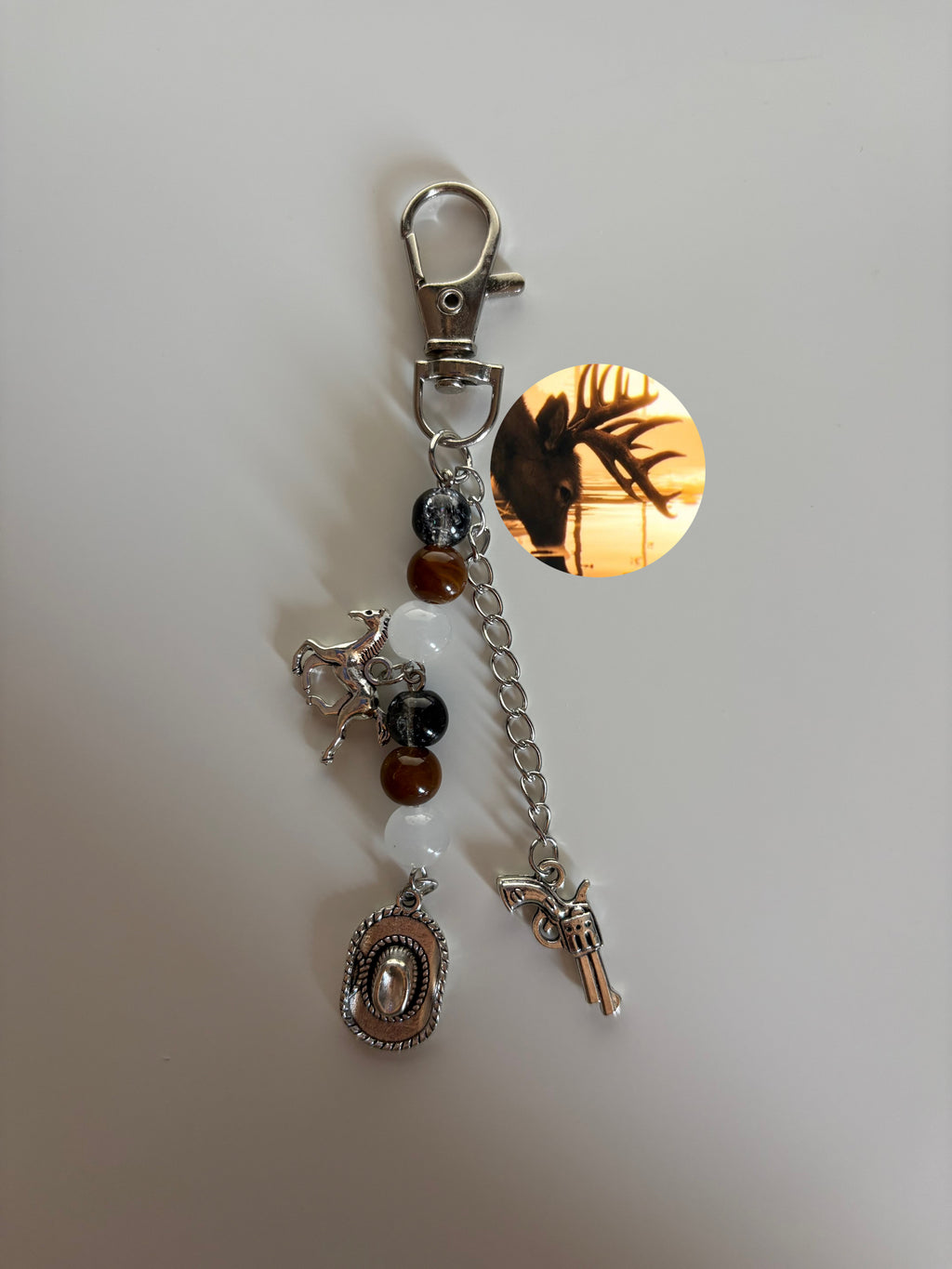 Cowboy outlaw inspired minimalist, smaller handmade keychain