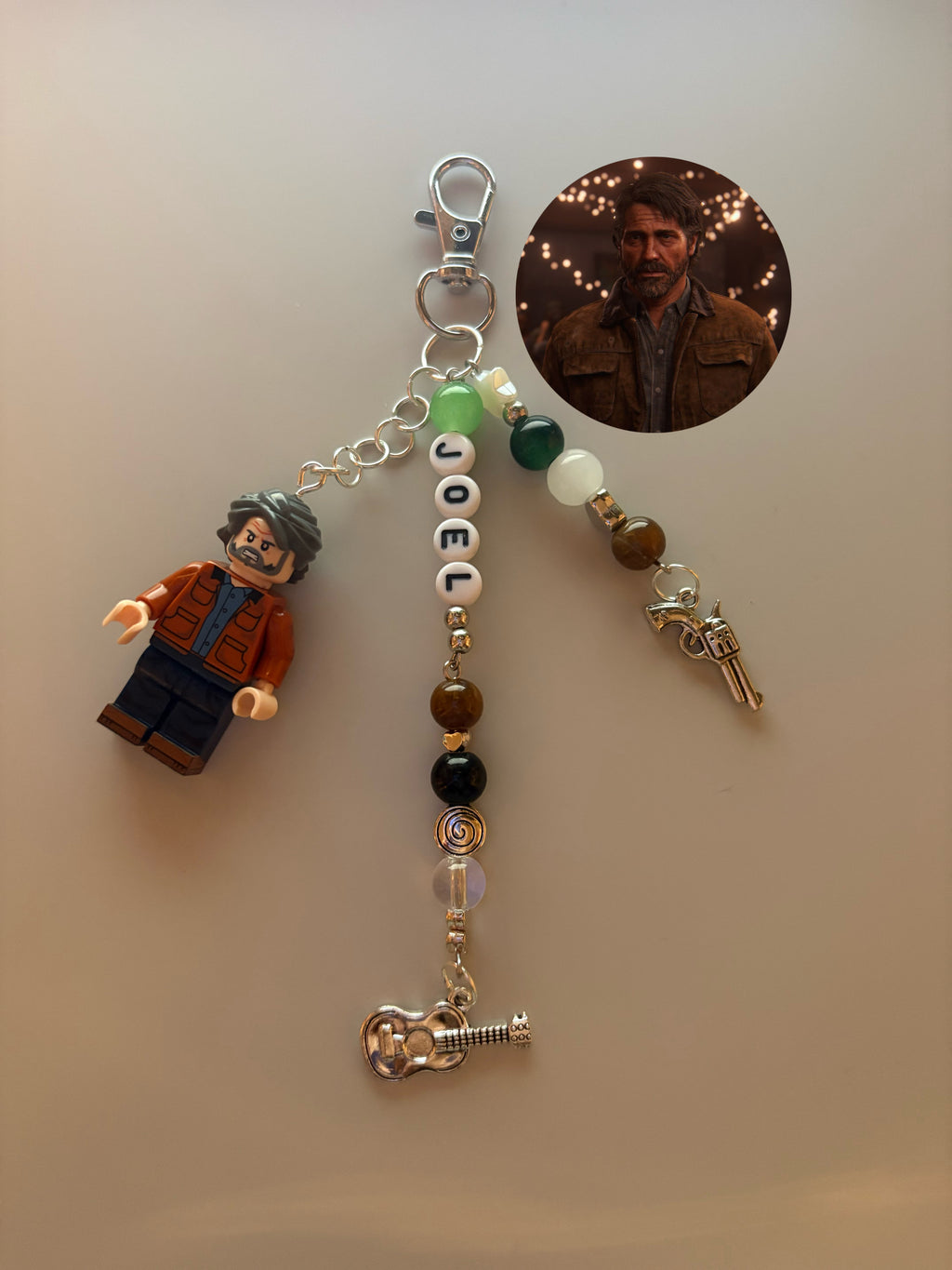 Joel 2 last of us Miller video game inspired handmade minifigure keychain