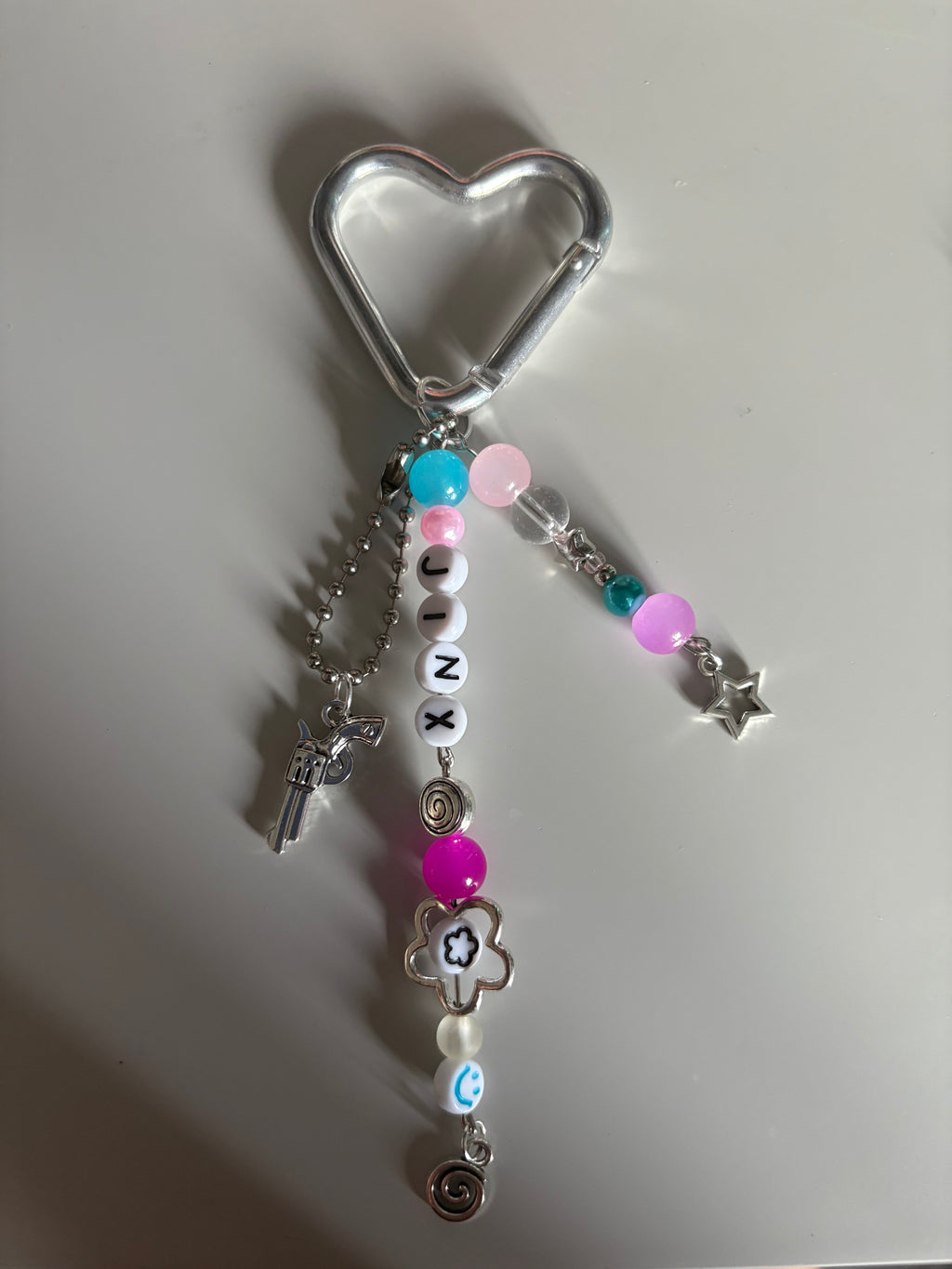 Jinx Arcane and League of Legends inspired handmade keychain carabiner