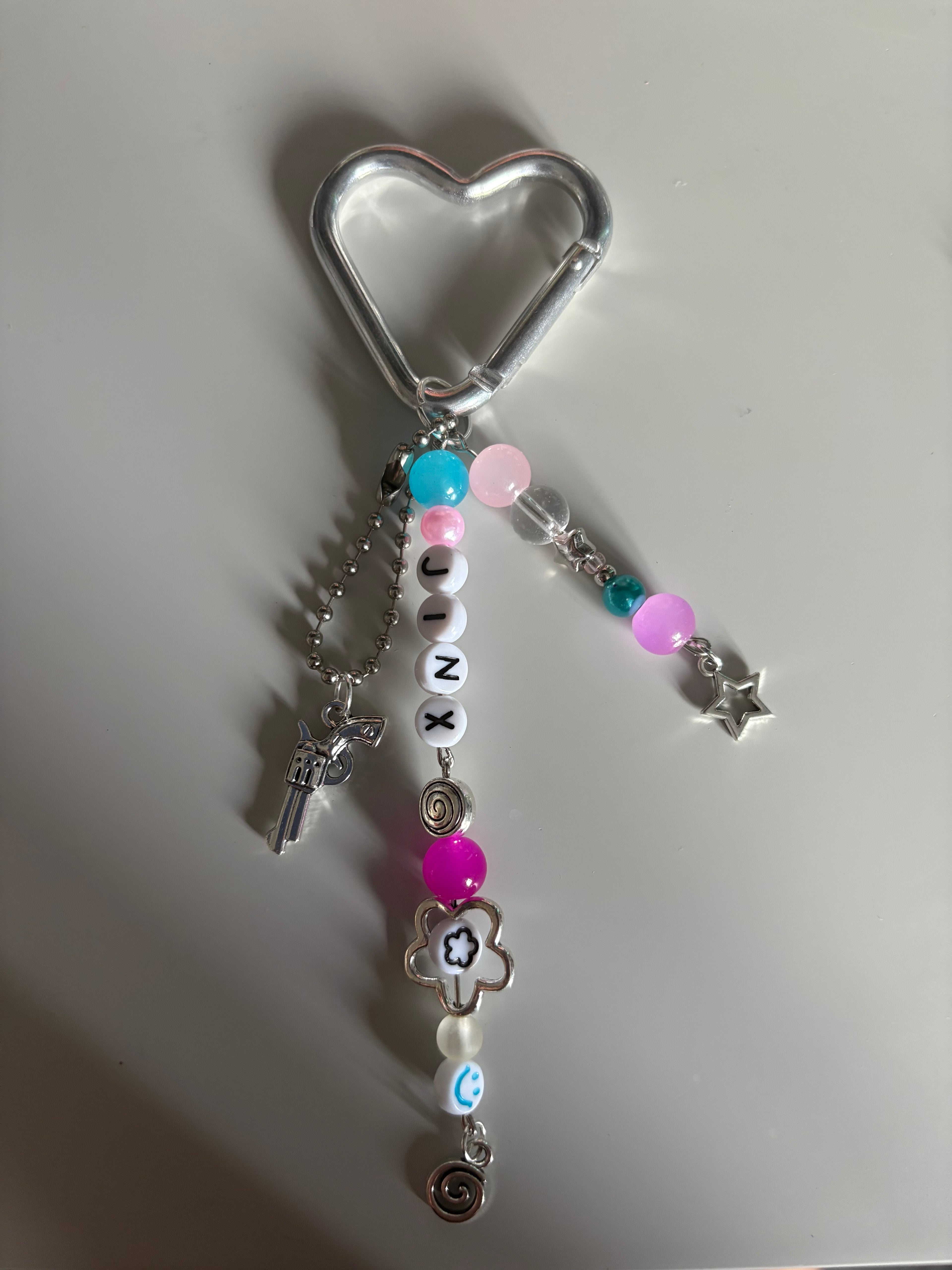 Jinx Arcane and League of Legends inspired handmade keychain carabiner