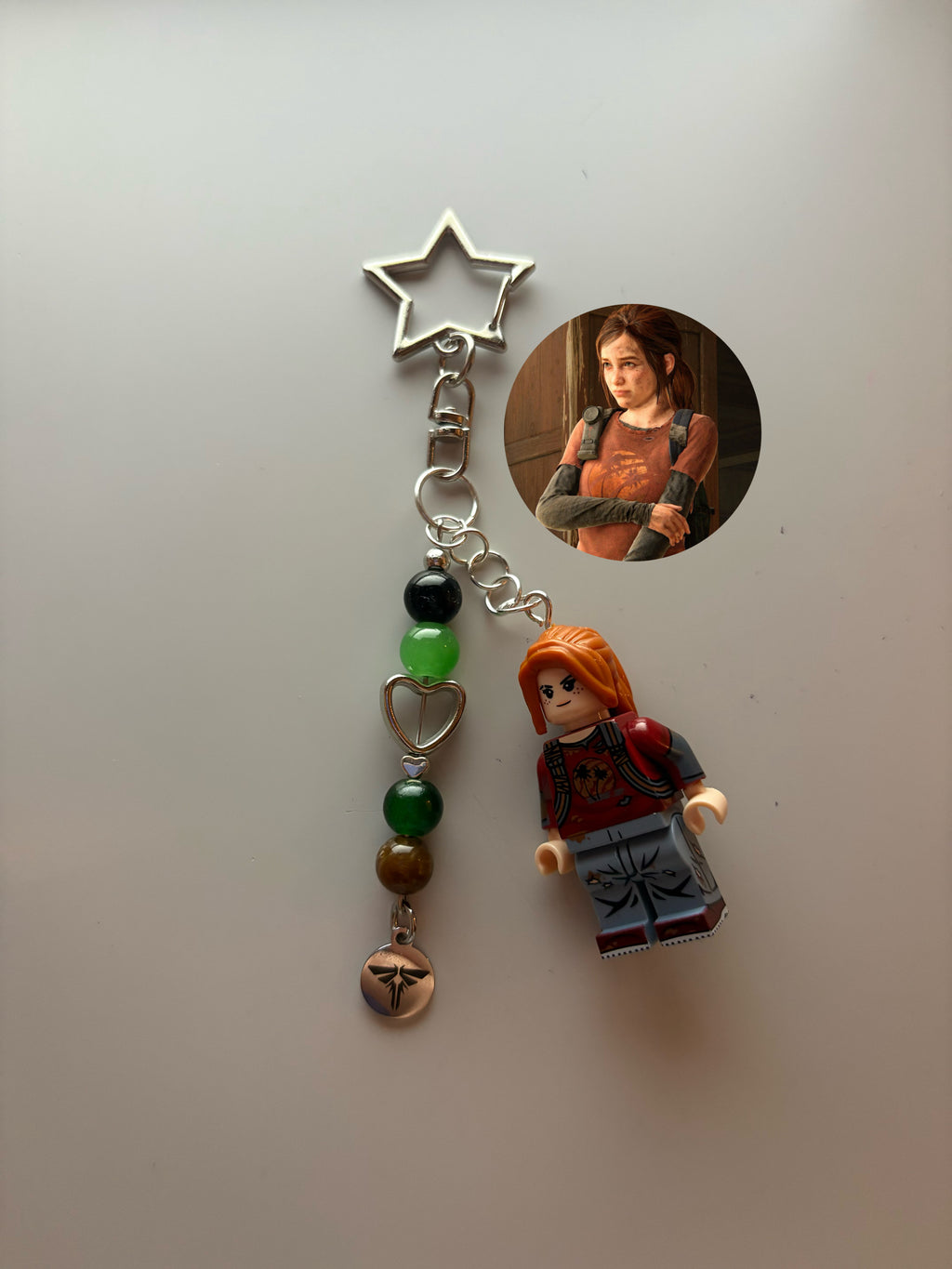 Young Ellie last of us Williams inspired handmade minifigure minimalist keychain