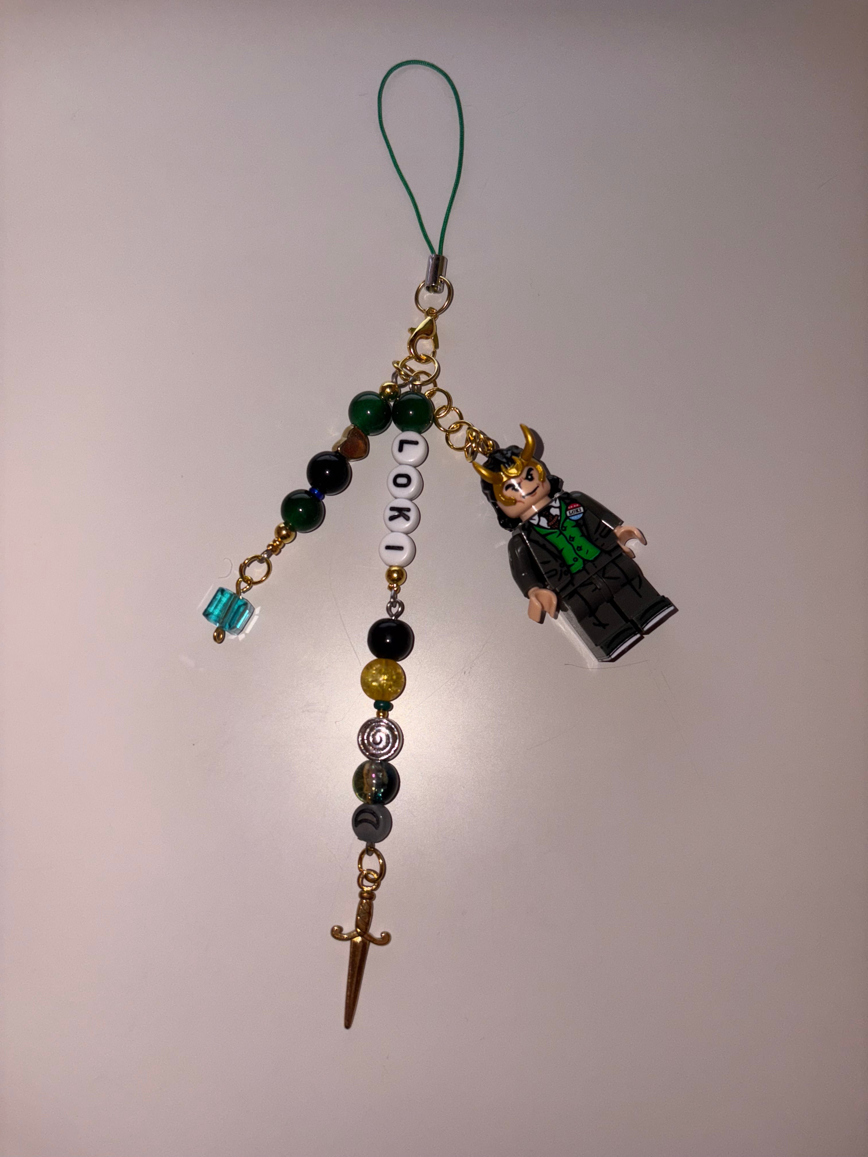 Loki Laufeyson the god of mischief inspired handmade Lego keychain