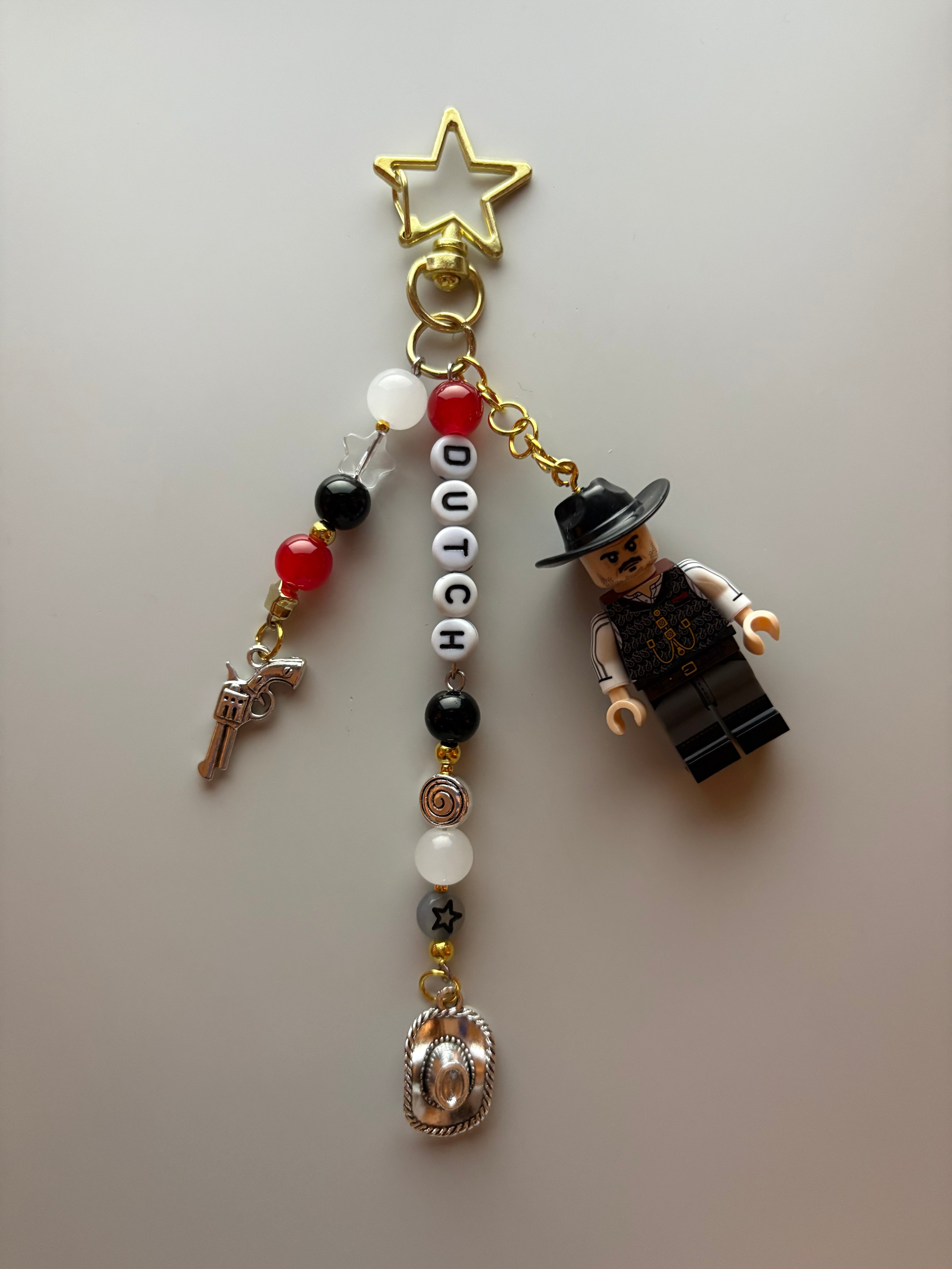 ‘Dutch’ Cowboy outlaw inspired handmade minifigure keychain