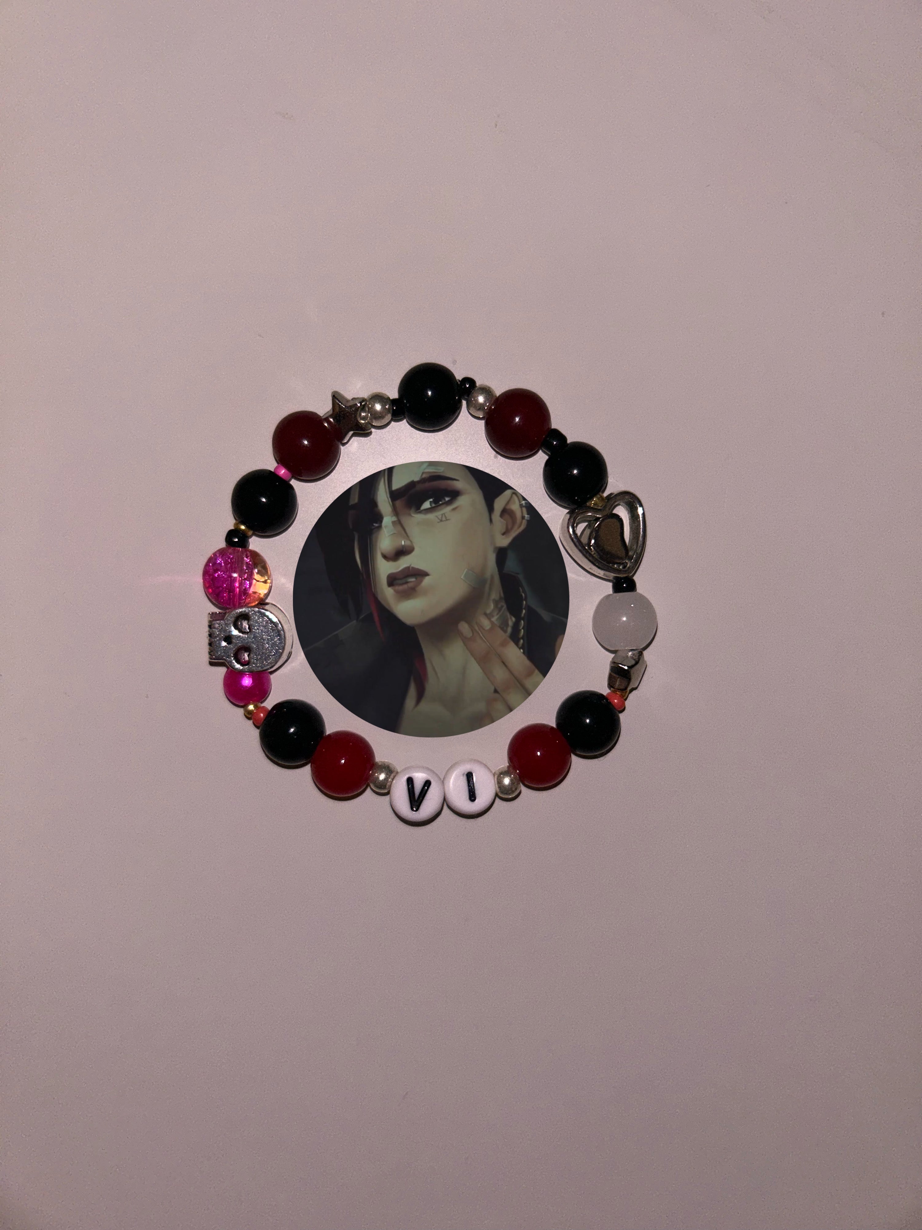 ‘Oil Slick’ Vi Arcane and League of Legends inspired handmade bracelet