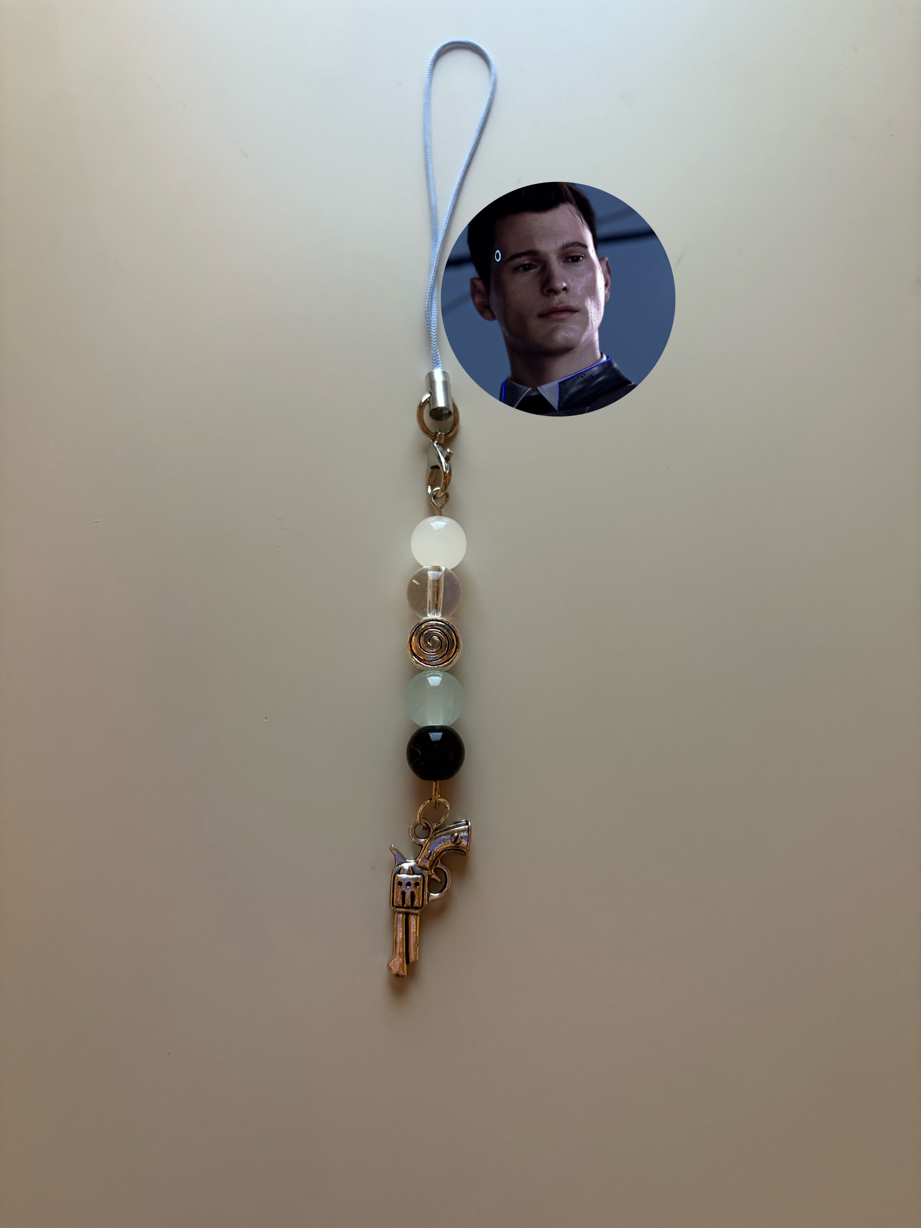 Connor Detroit Become Human inspired handmade phone charm