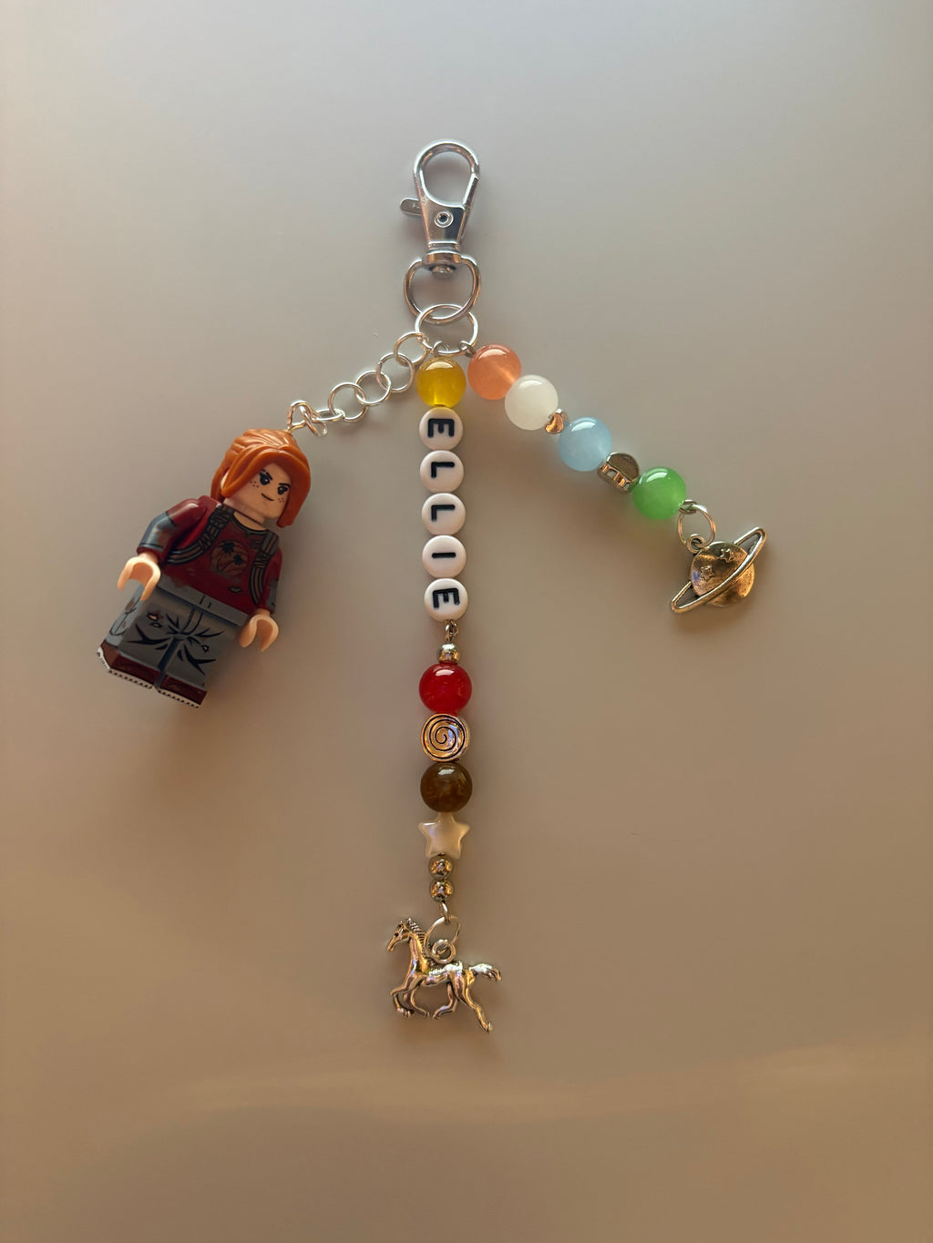 Young Ellie last of us Williams video game inspired handmade minifigure keychain