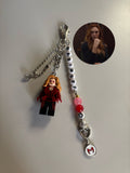 Wanda Maximoff Scarlet Witch inspired handmade Lego keychain