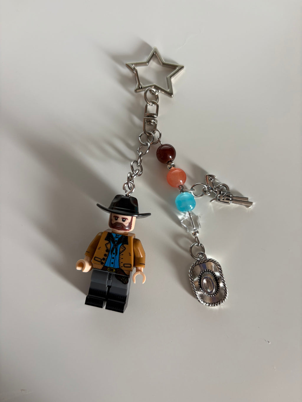 Arthur outlaw inspired minimalist, smaller handmade minifigure keychain