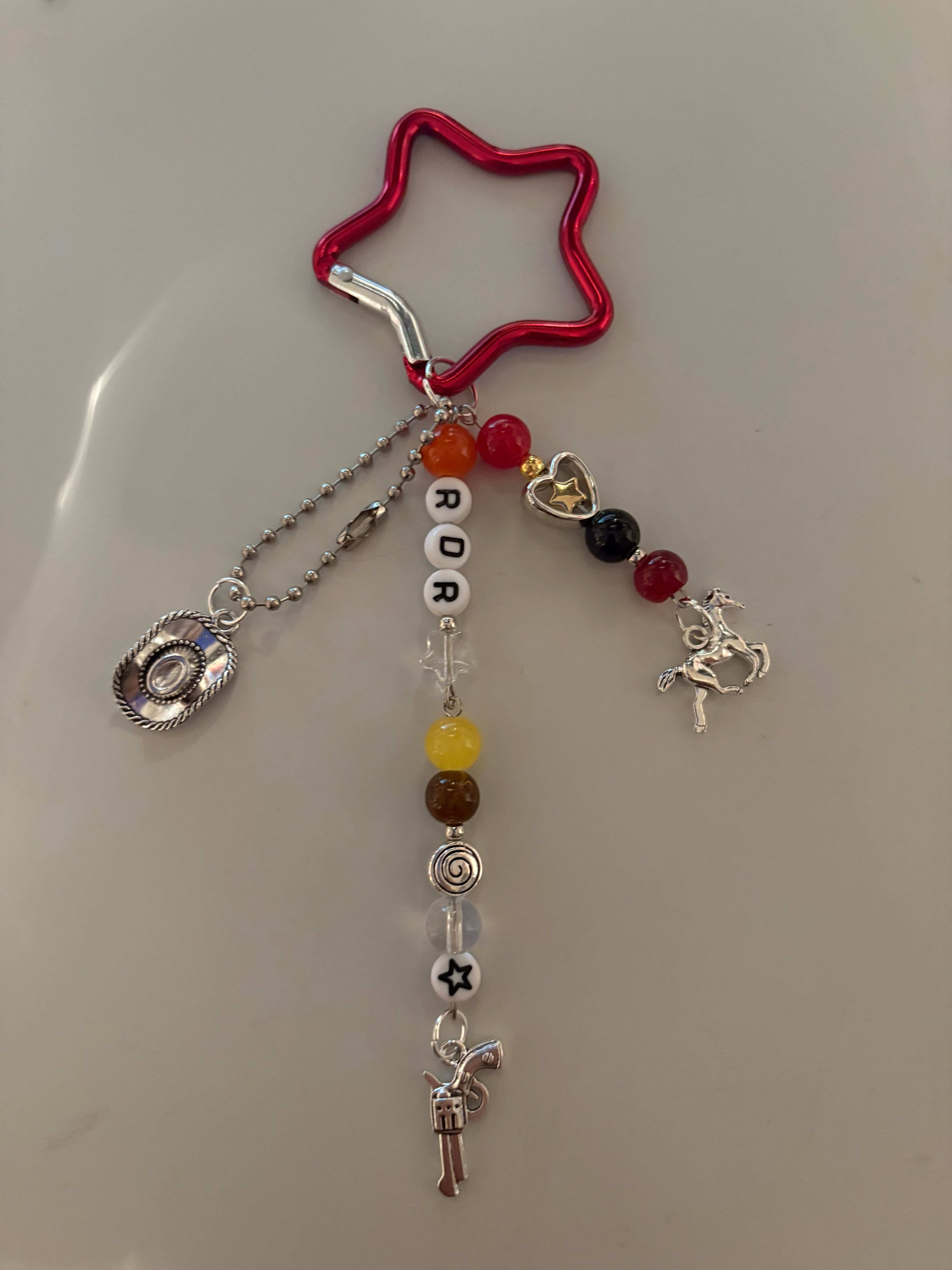 Cowboy outlaw video game inspired handmade keychain