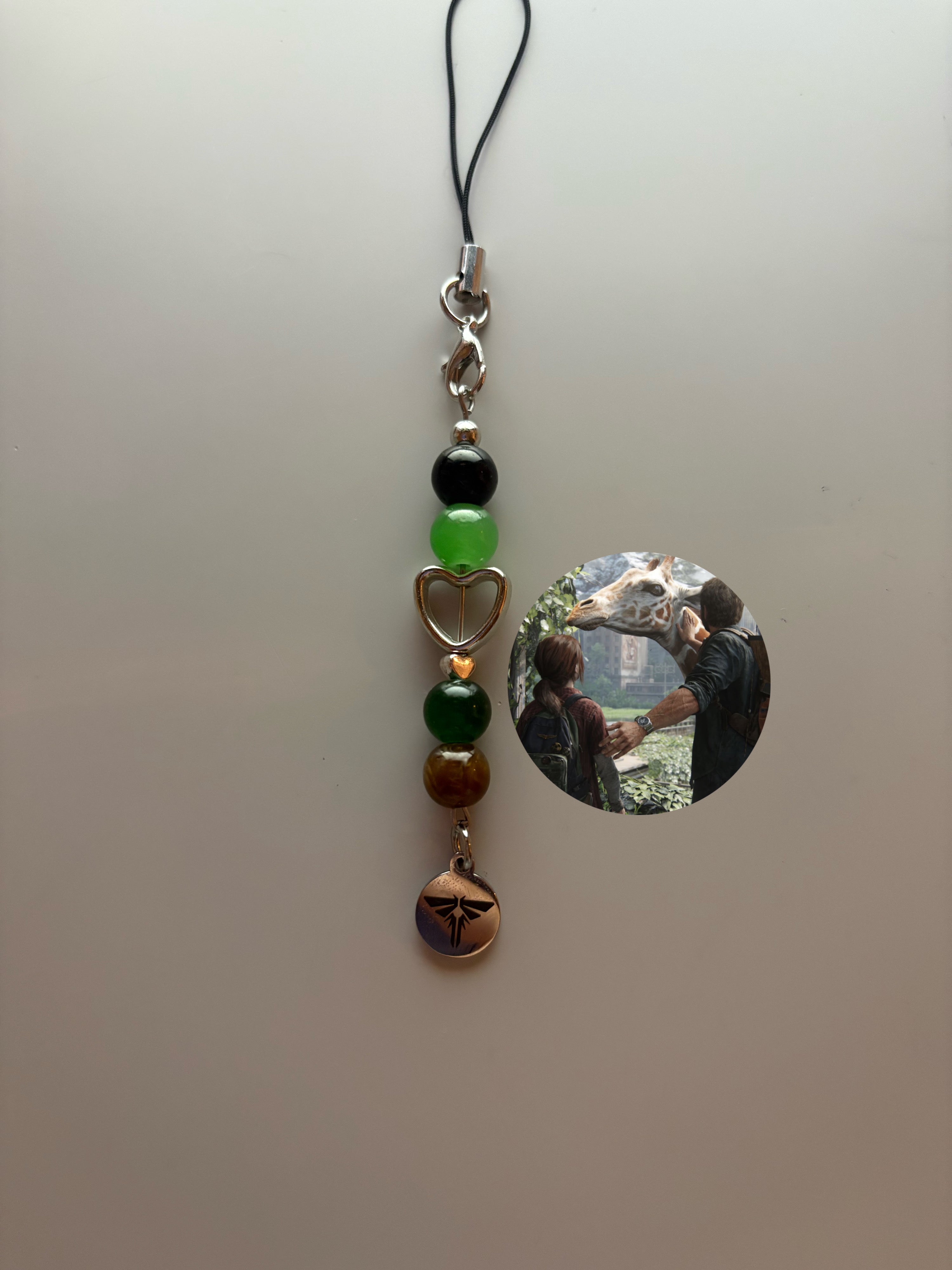 Last of us inspired handmade beaded phone charm