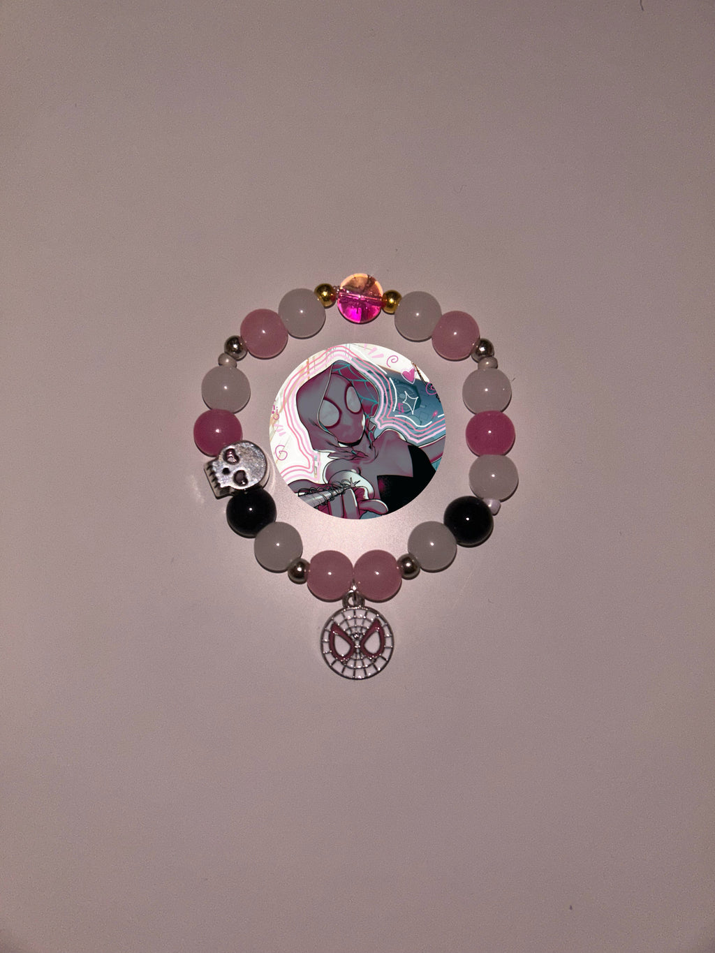 Spider-Gwen marvel inspired handmade bracelet