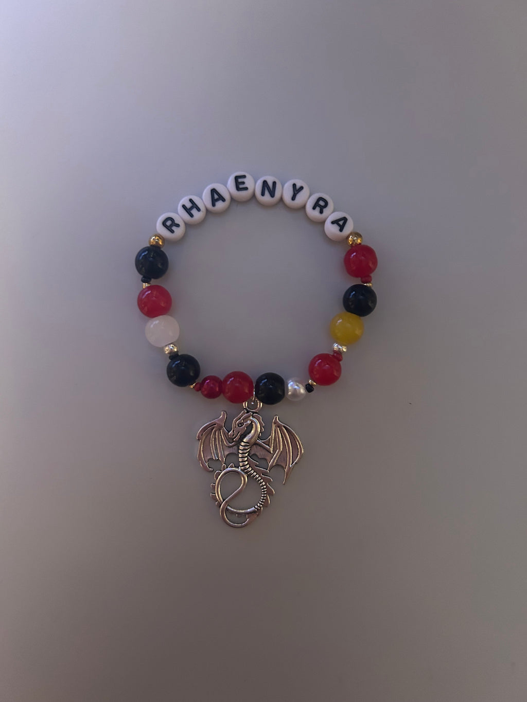 Rhaenyra Targaryen House of The Dragon inspired handmade bracelet