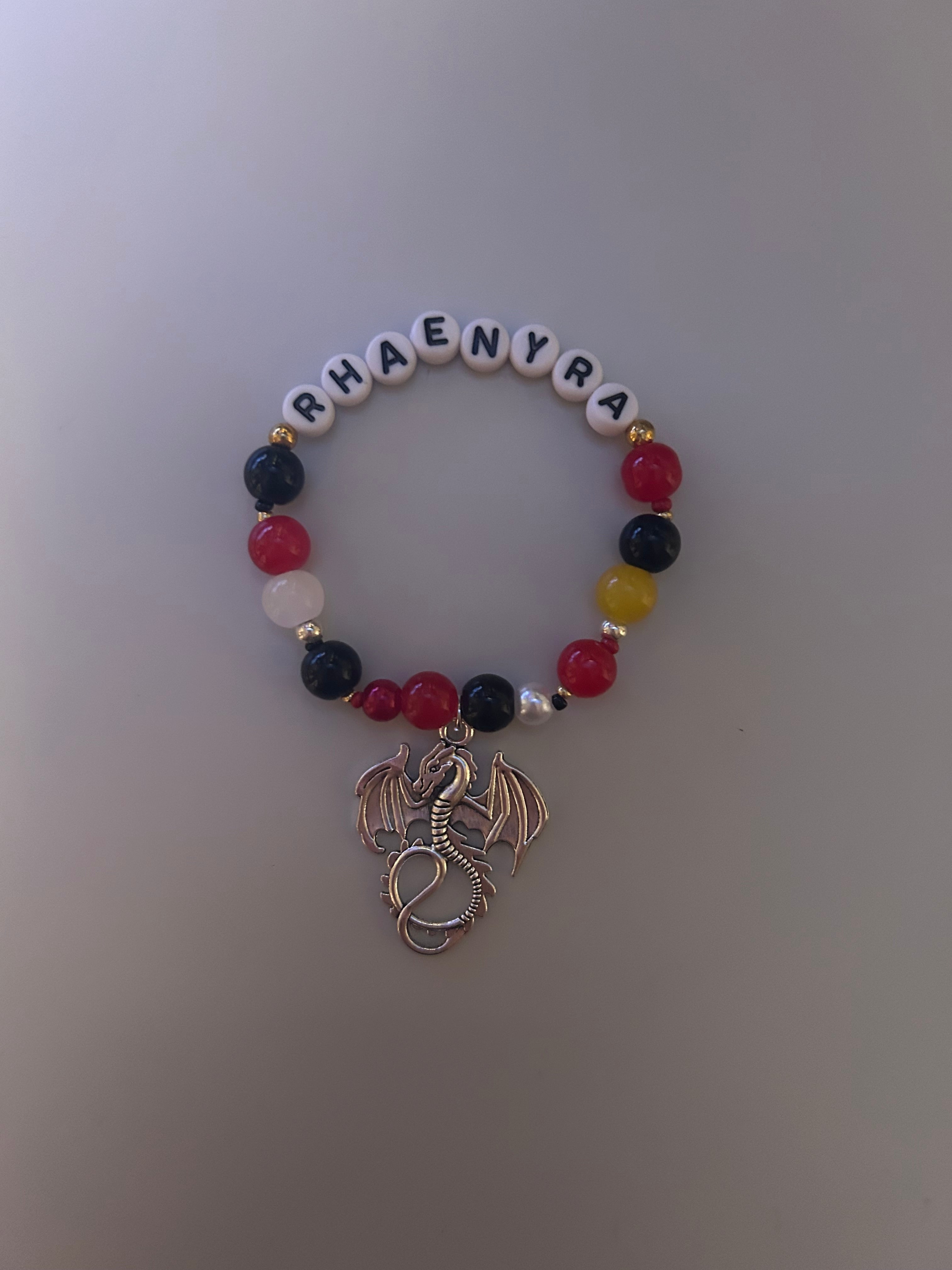 Rhaenyra Targaryen House of The Dragon inspired handmade bracelet