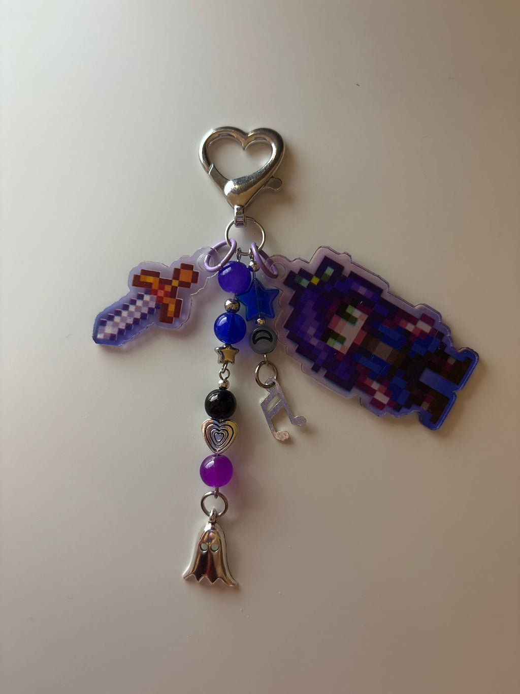 Abigail stardew valley cosy gaming inspired handmade keychain
