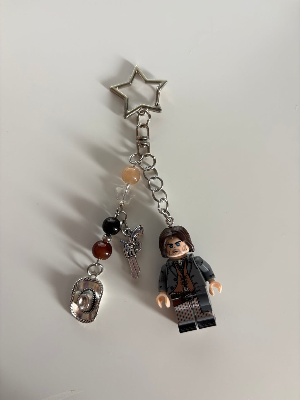 John outlaw inspired minimalist, smaller handmade minifigure keychain