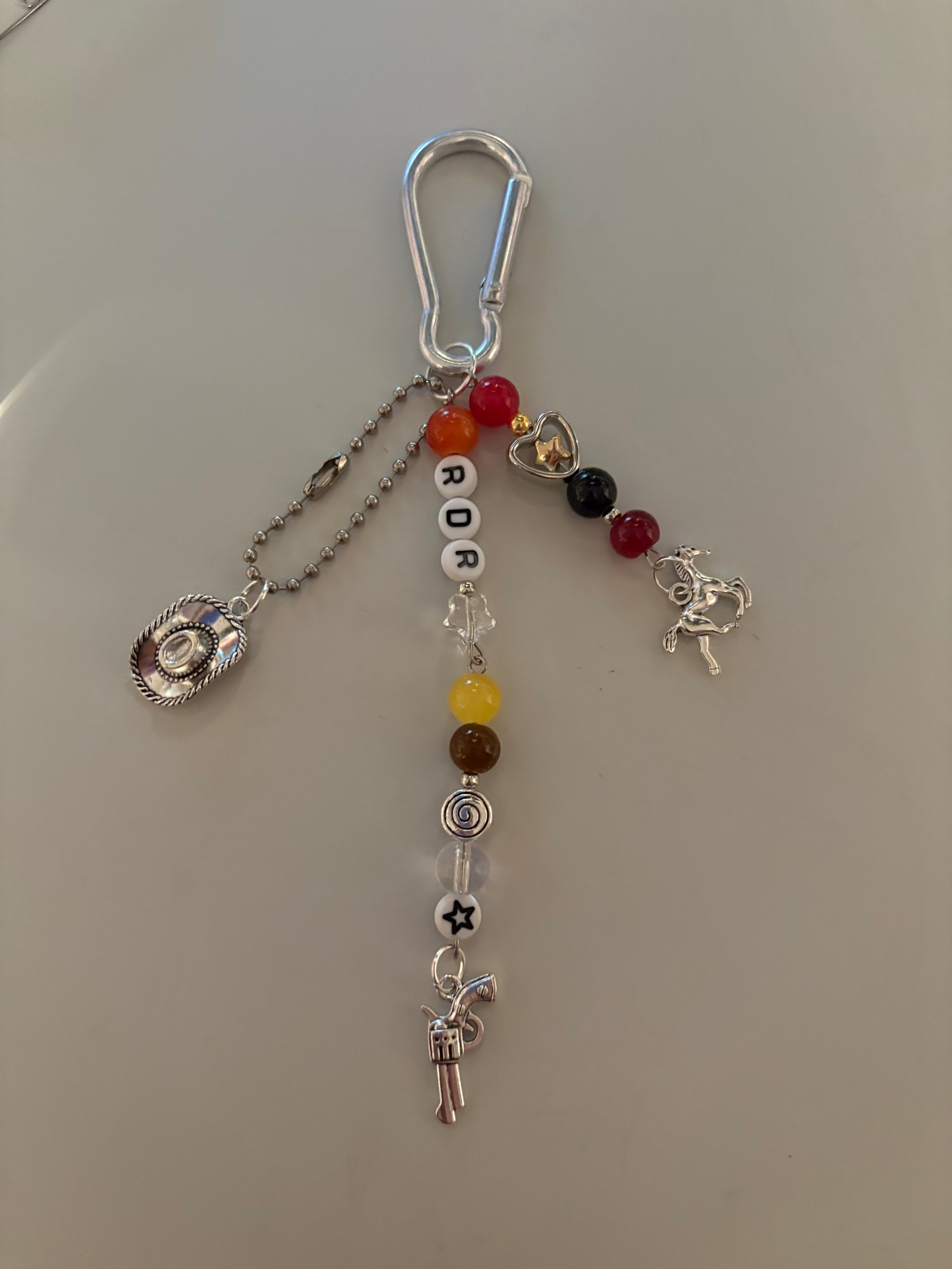 Cowboy outlaw video game inspired handmade keychain