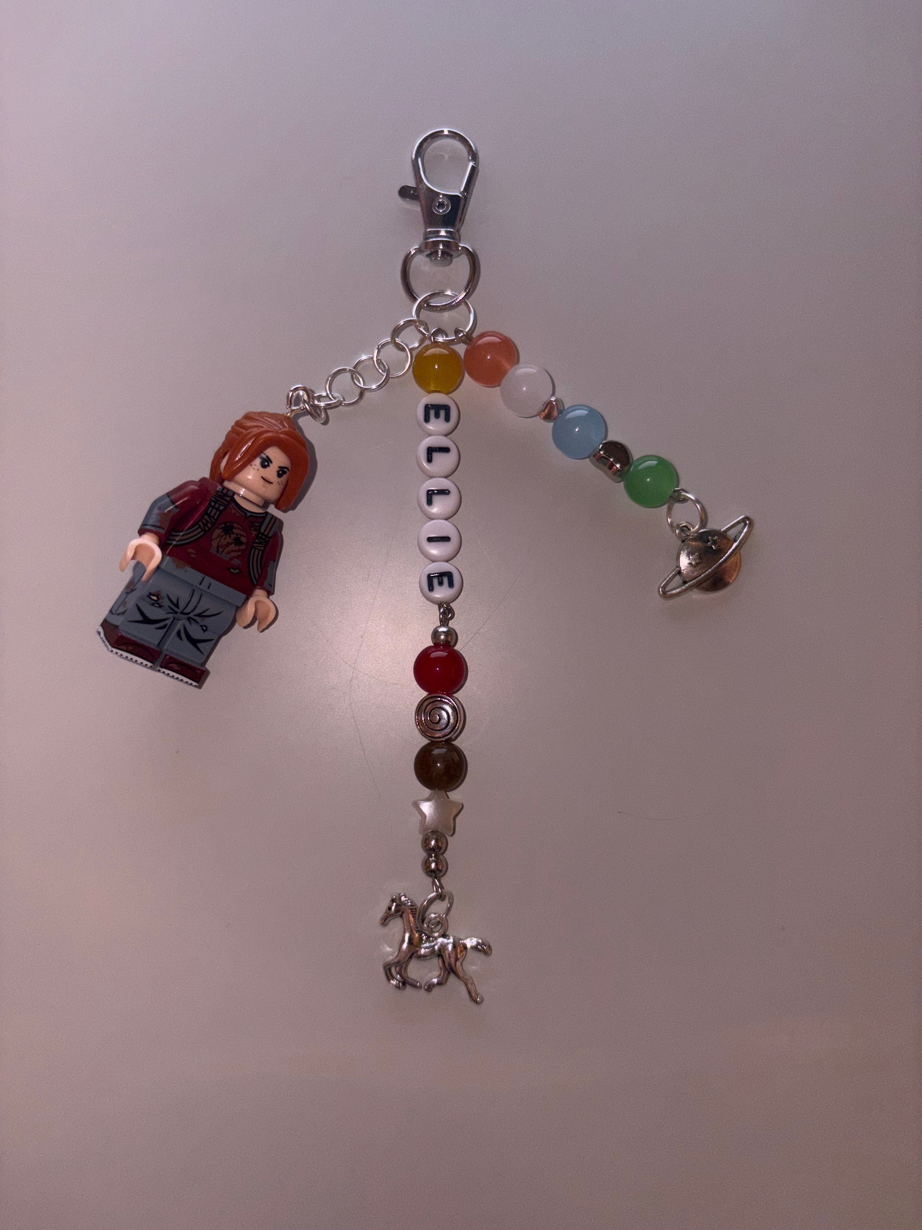 Young Ellie last of us Williams video game inspired handmade minifigure keychain