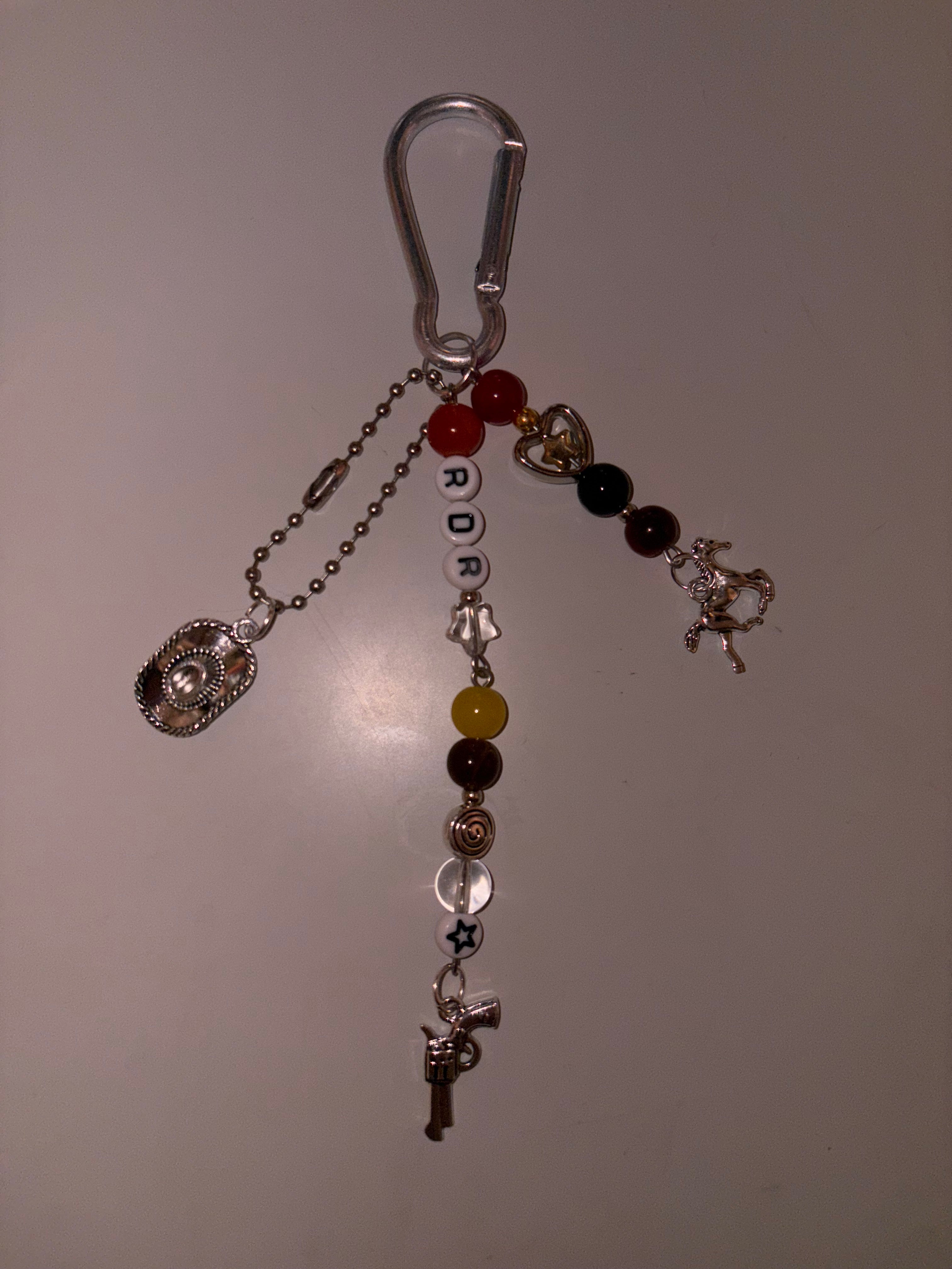 Cowboy outlaw video game inspired handmade keychain