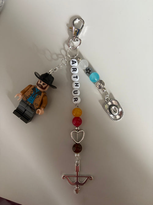 Arthur outlaw inspired handmade minifigure keychain