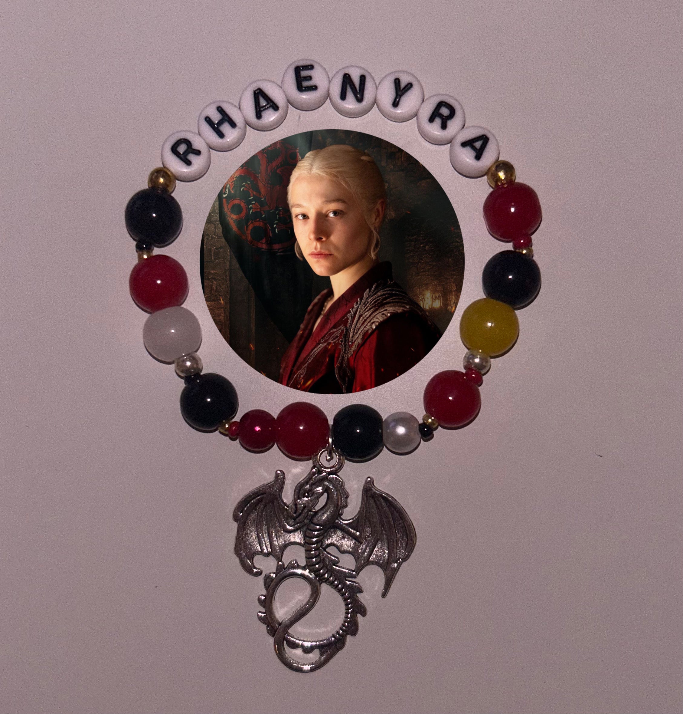 Rhaenyra Targaryen House of The Dragon inspired handmade bracelet